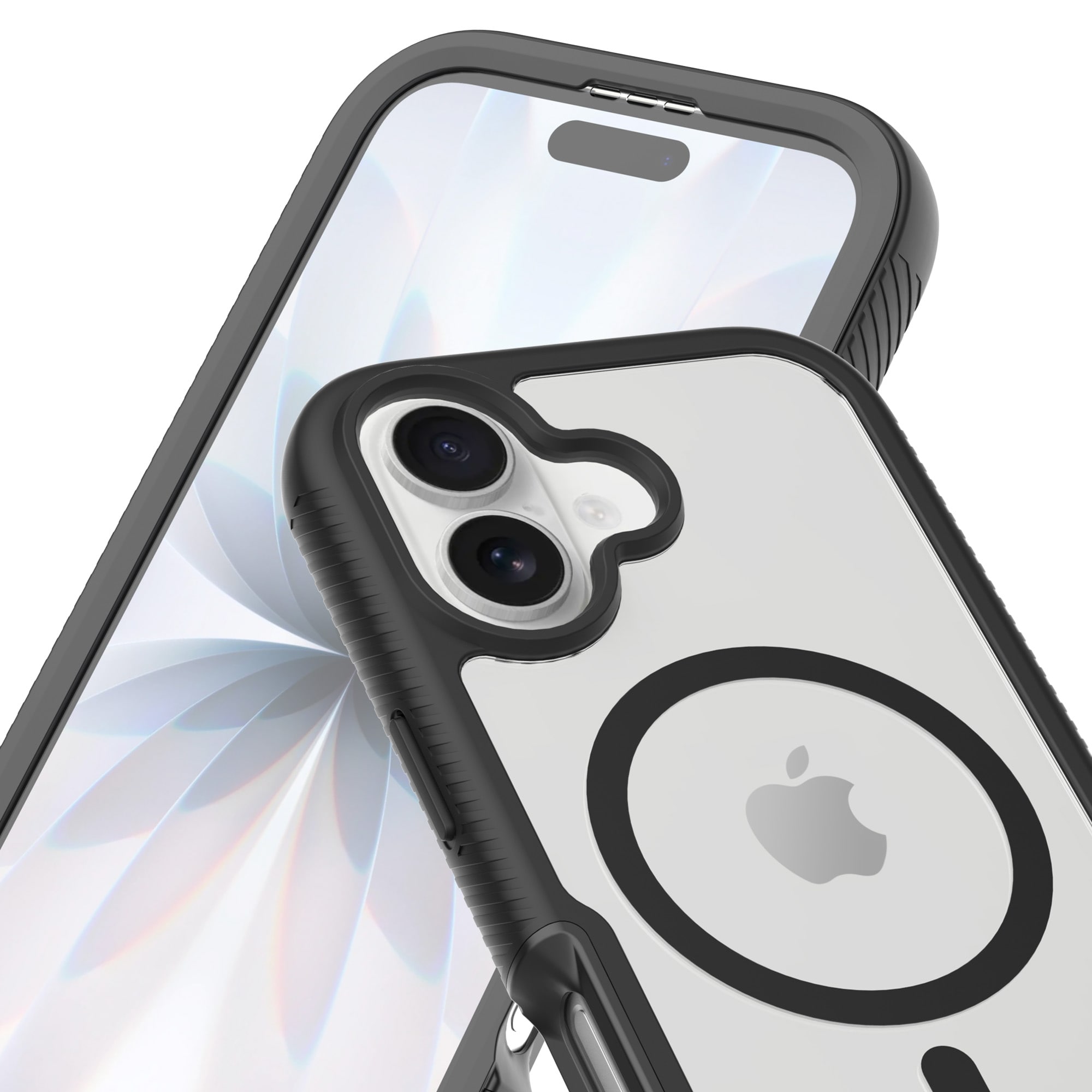 iPhone 17 Mobilcover Magnetisk Full Protection, Sort/gennemsigtig