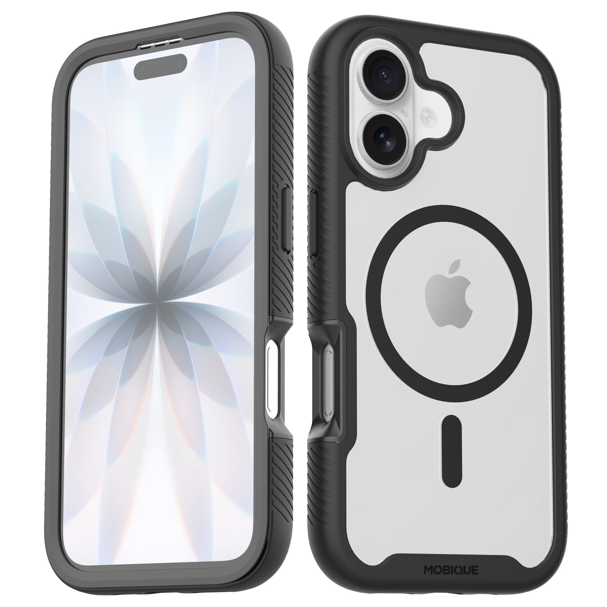 iPhone 17 Mobilcover Magnetisk Full Protection, Sort/gennemsigtig