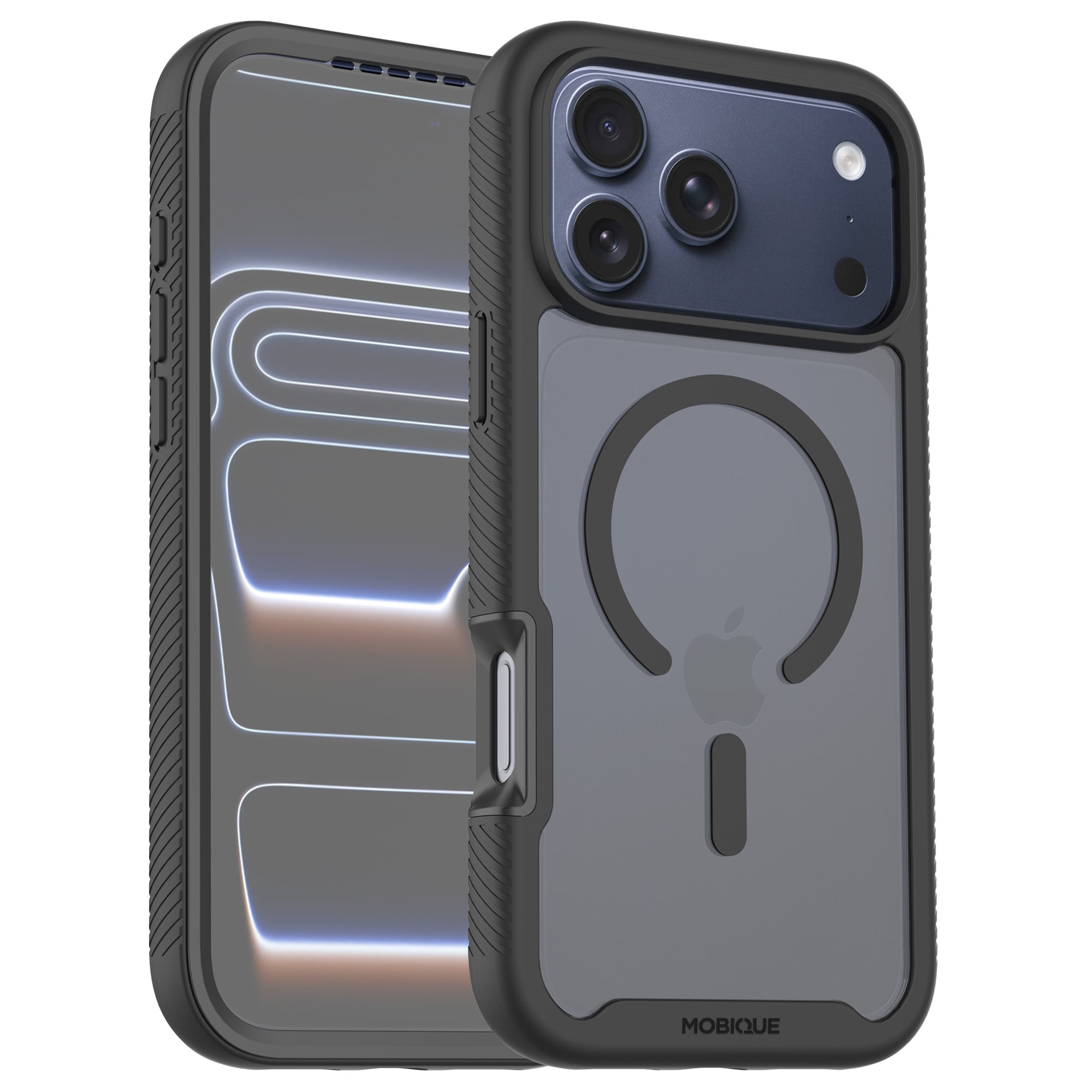 iPhone 17 Pro Max Mobilcover Magnetisk Full Protection, Sort/gennemsigtig