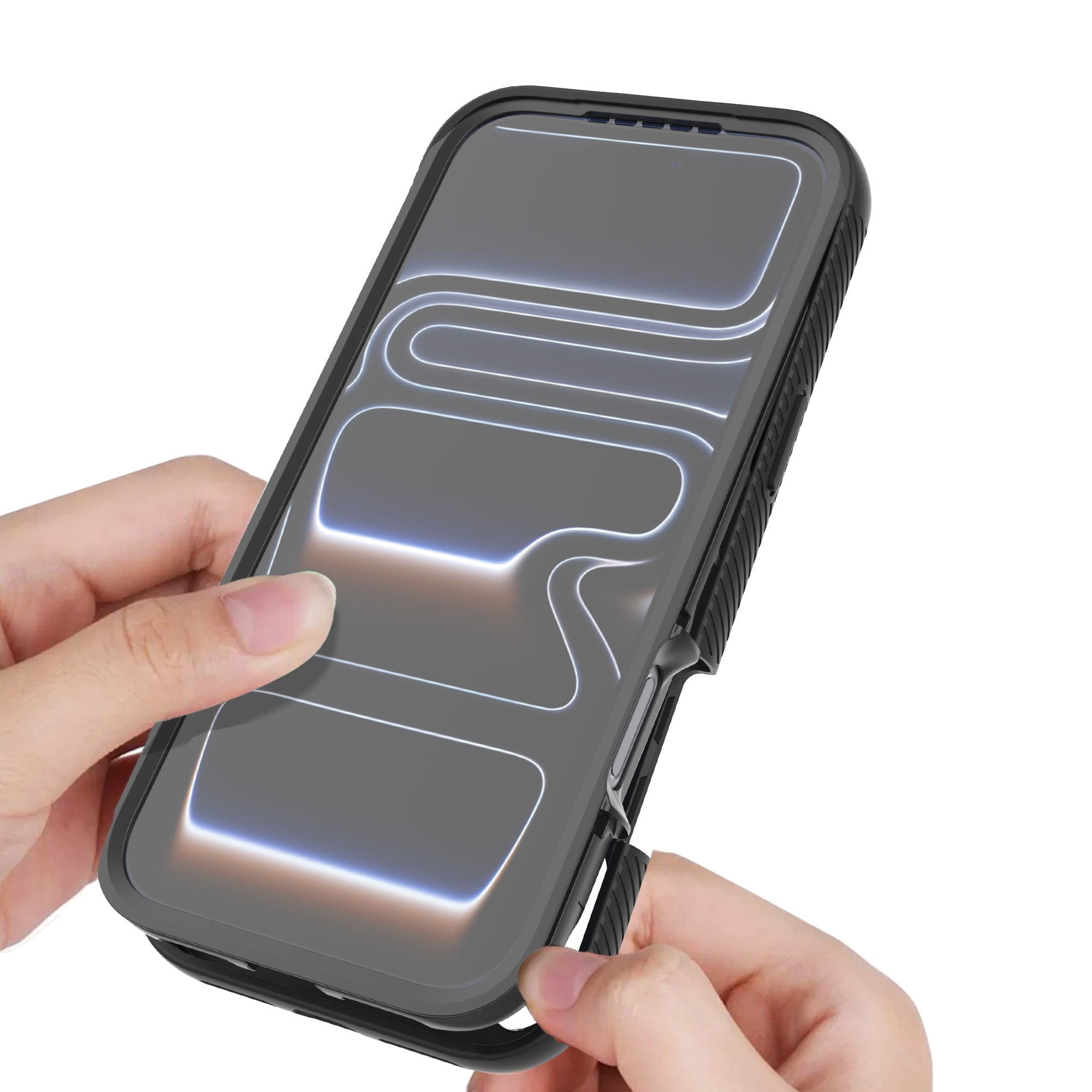iPhone 17 Pro Max Mobilcover Magnetisk Full Protection, Sort/gennemsigtig
