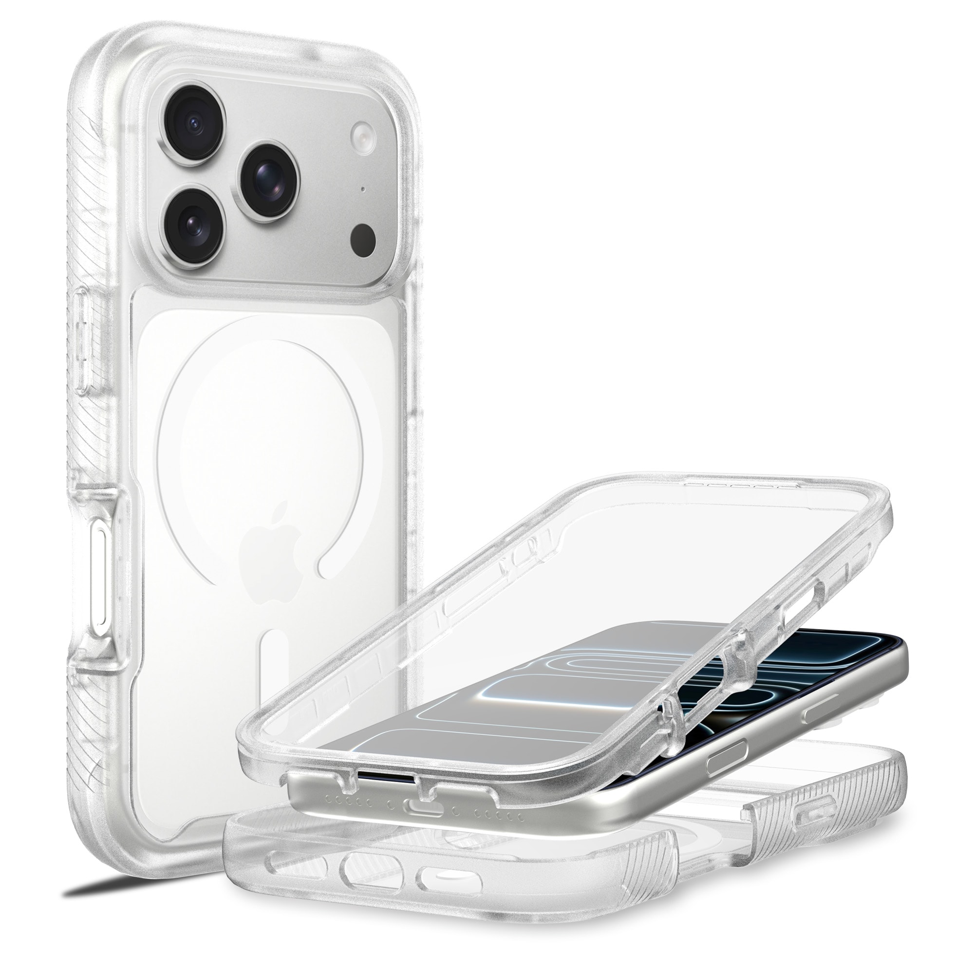 iPhone 17 Pro Mobilcover Magnetisk Full Protection, Gennemsigtig