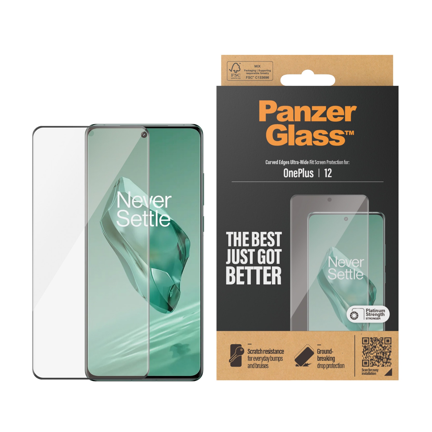  OnePlus 12 Skærmbeskytter i ridsefast hærdet glas - Ultra Wide Fit