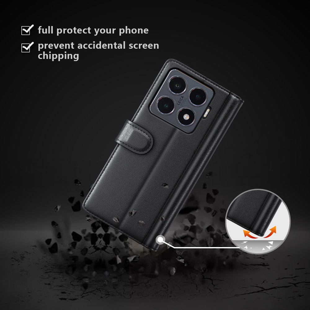 Xiaomi 15T Slankt mobiletui i ægte læder, Sort