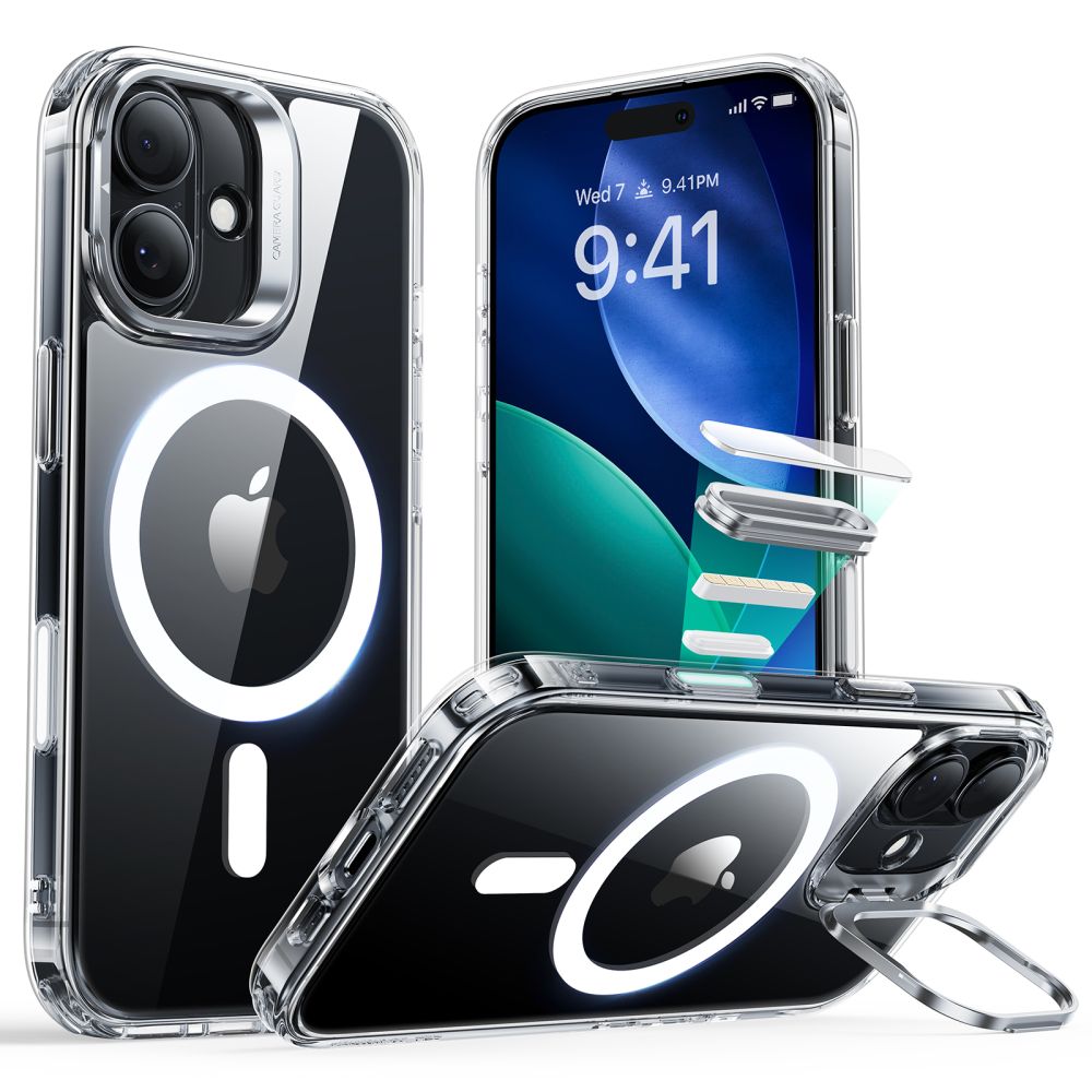 iPhone 17 Classic hybridcover med MagSafe og kickstand, Gennemsigtig