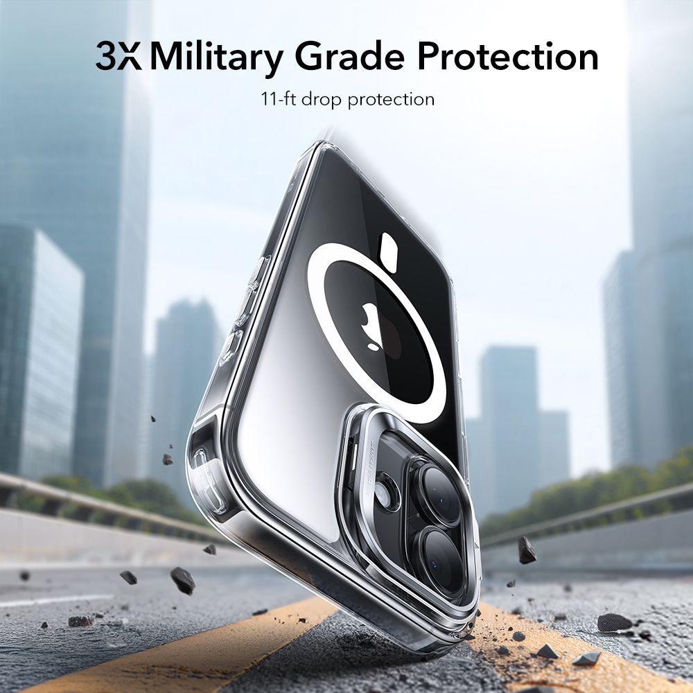 iPhone 17 Classic hybridcover med MagSafe og kickstand, Gennemsigtig