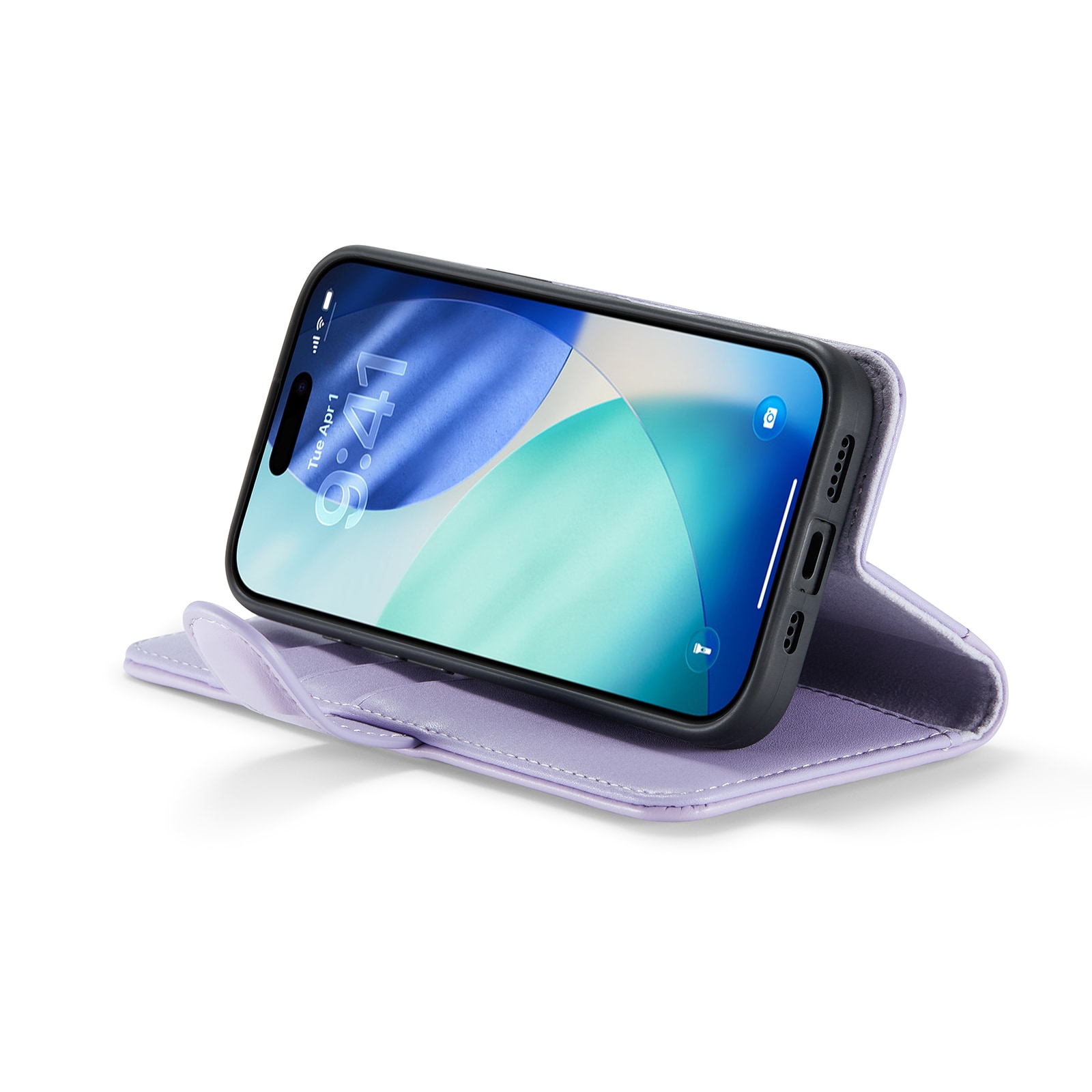 iPhone 17 Pungetui i ægte læder, Lilla