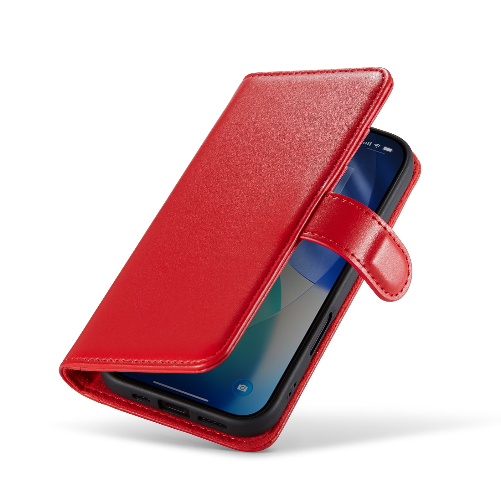 iPhone 17 Pungetui i ægte læder, Rød