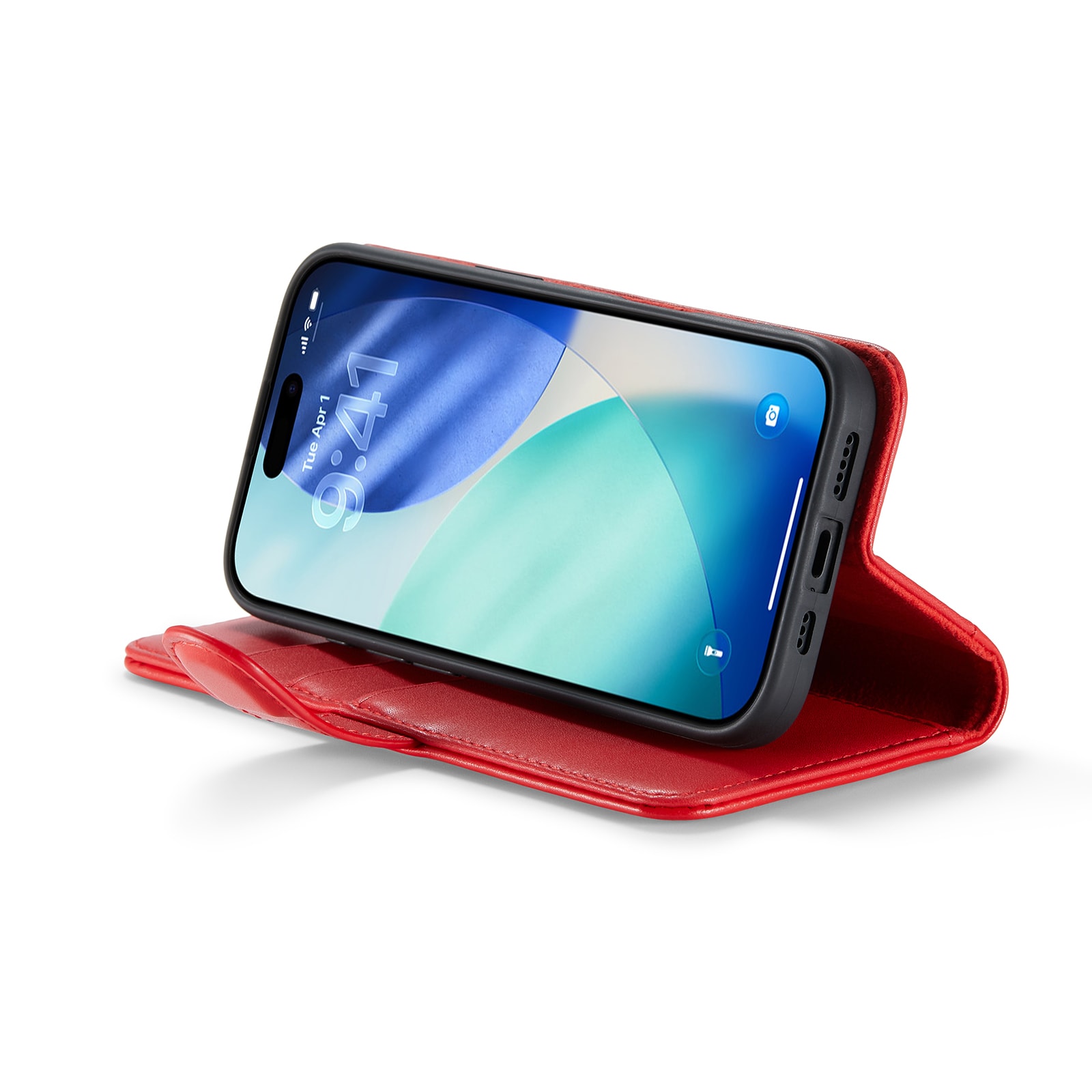 iPhone 17 Pungetui i ægte læder, Rød