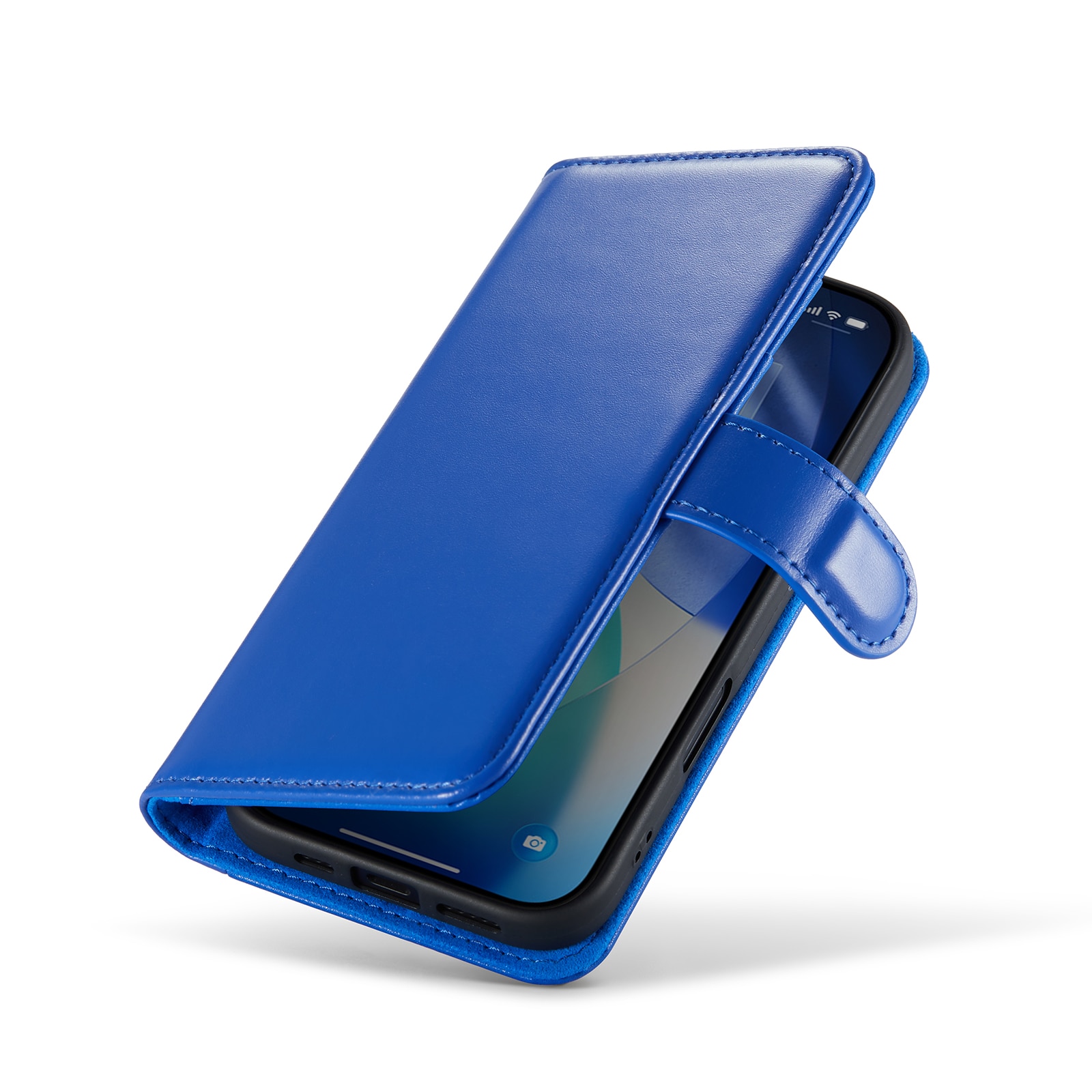 iPhone 17 Pungetui i ægte læder, Blå