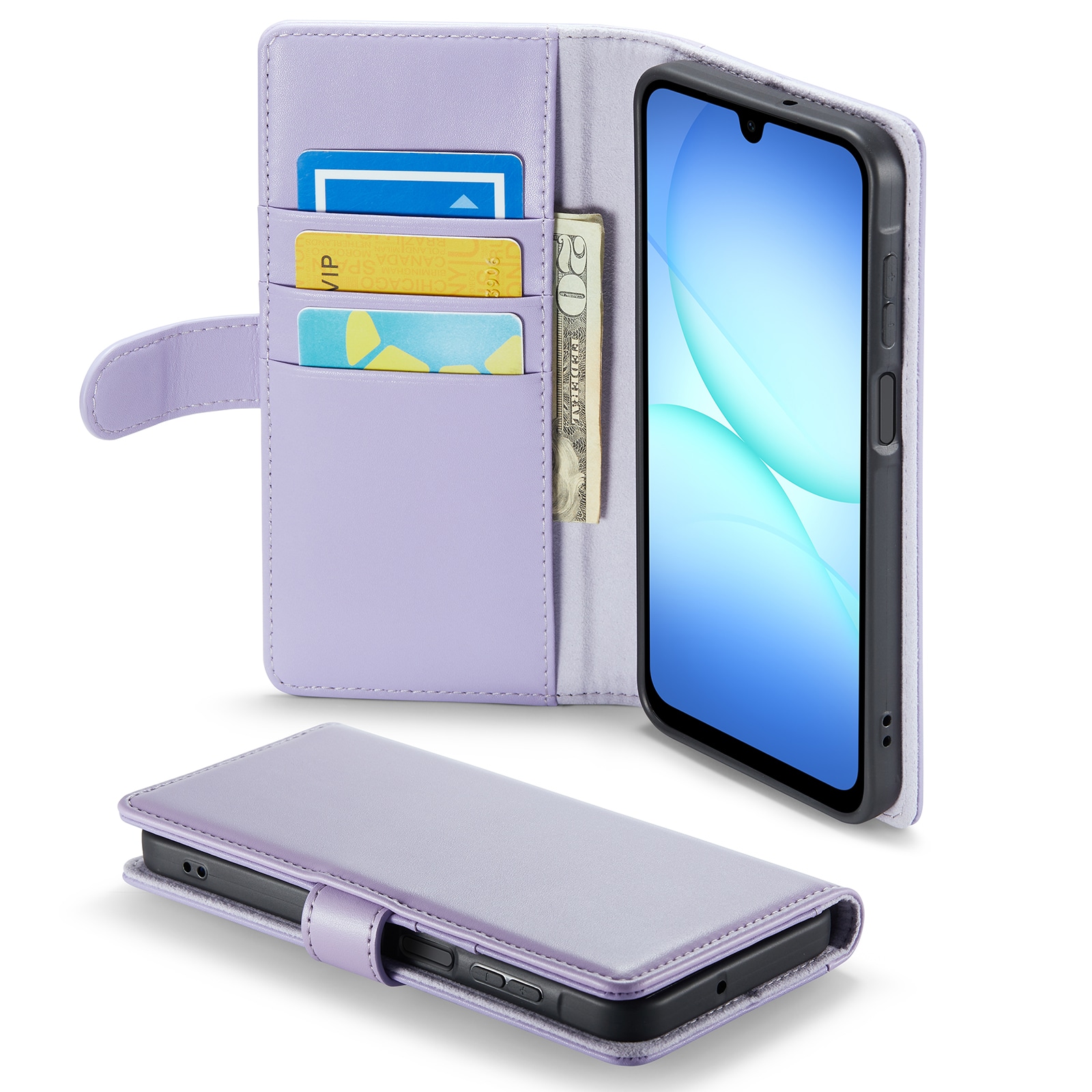 Samsung Galaxy A17 Pungetui i ægte læder, Lilla