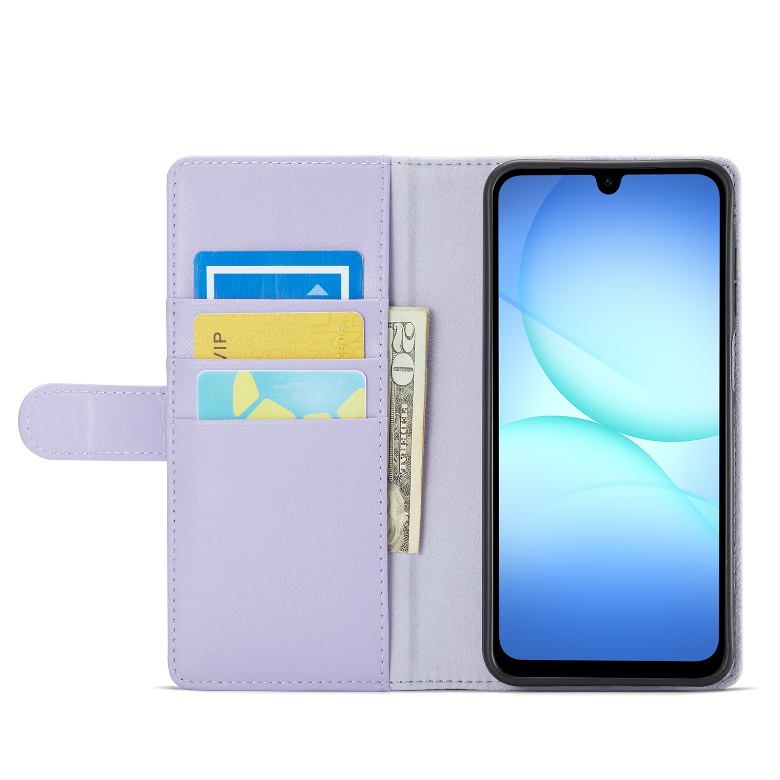 Samsung Galaxy A17 Pungetui i ægte læder, Lilla