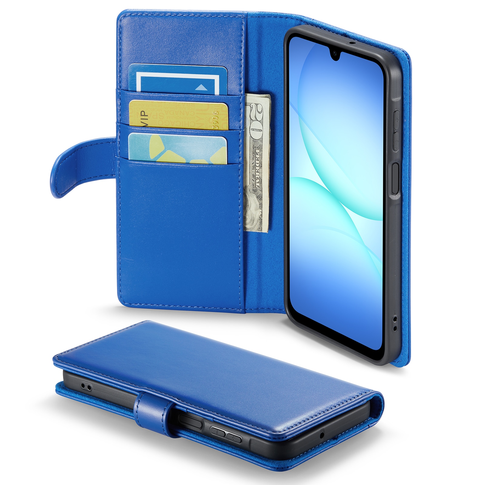 Samsung Galaxy A17 Pungetui i ægte læder, Blå