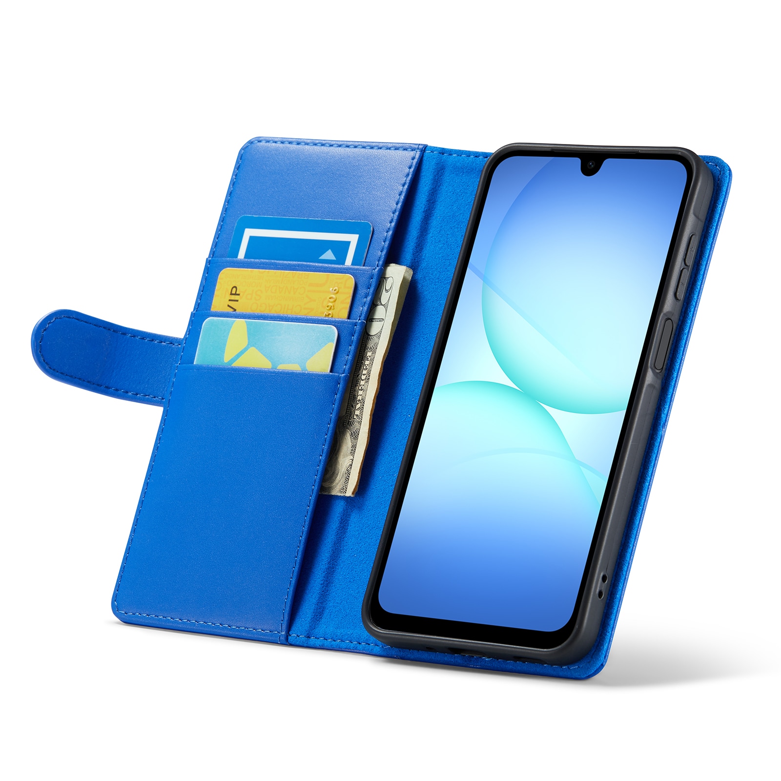 Samsung Galaxy A17 Pungetui i ægte læder, Blå