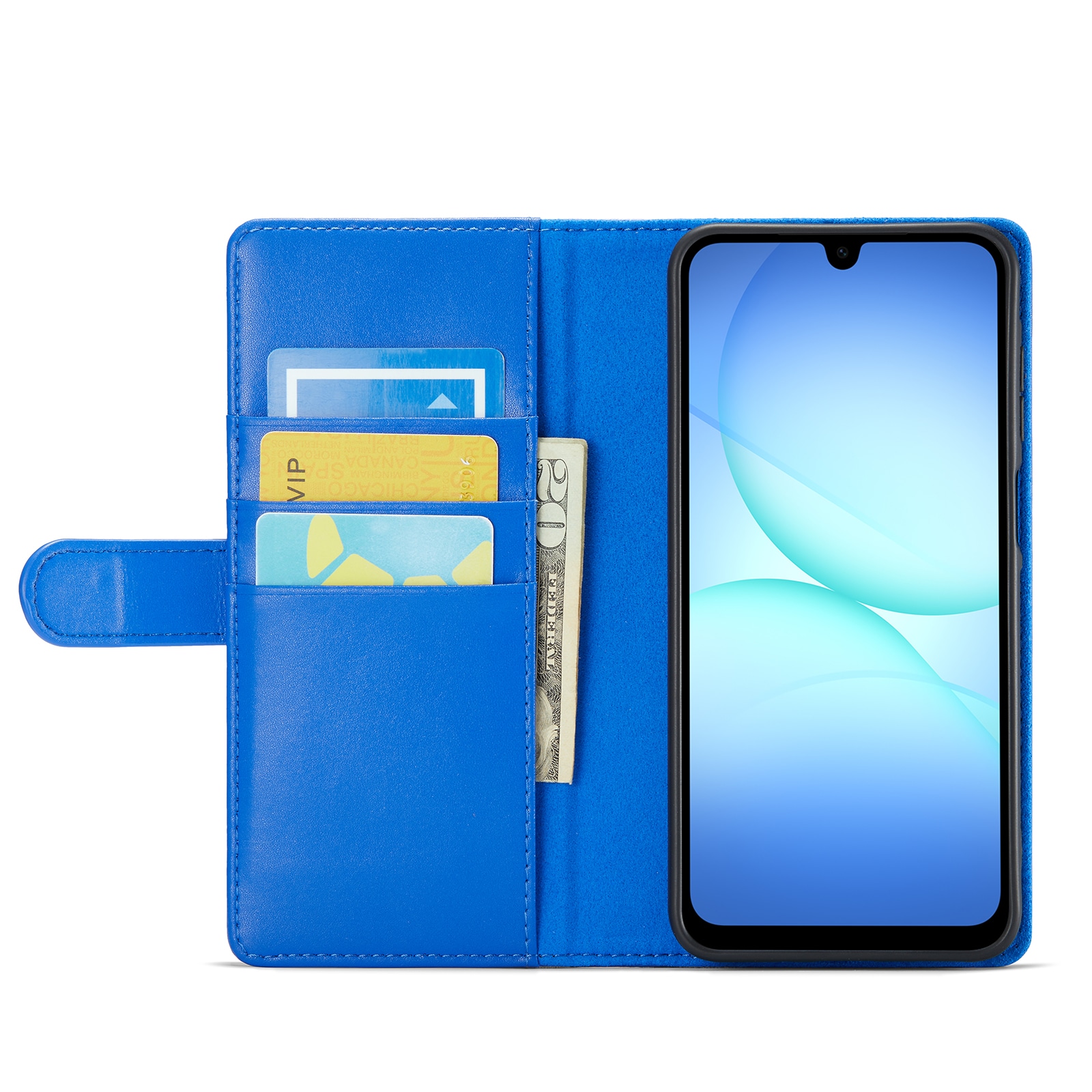 Samsung Galaxy A17 Pungetui i ægte læder, Blå