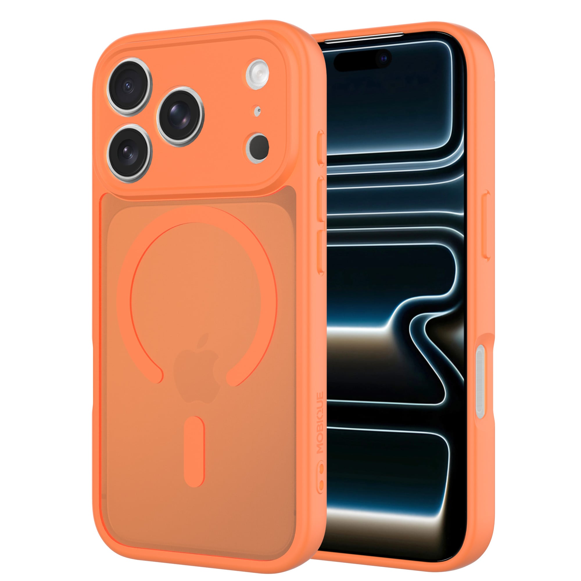 iPhone 17 Pro Max Hybrid-cover magnetisk, Frosted Orange