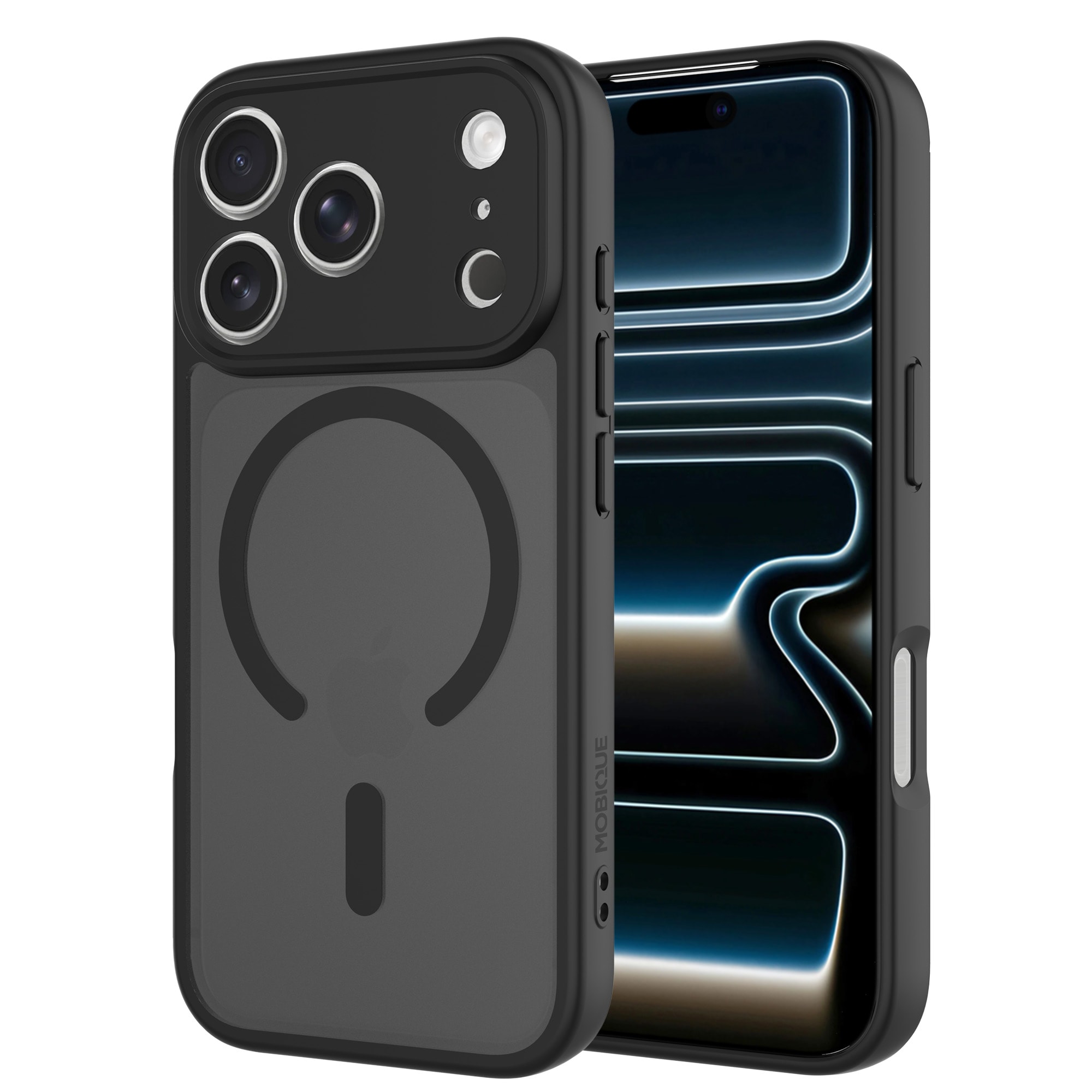 iPhone 17 Pro Max Hybrid-cover magnetisk, Frosted Black