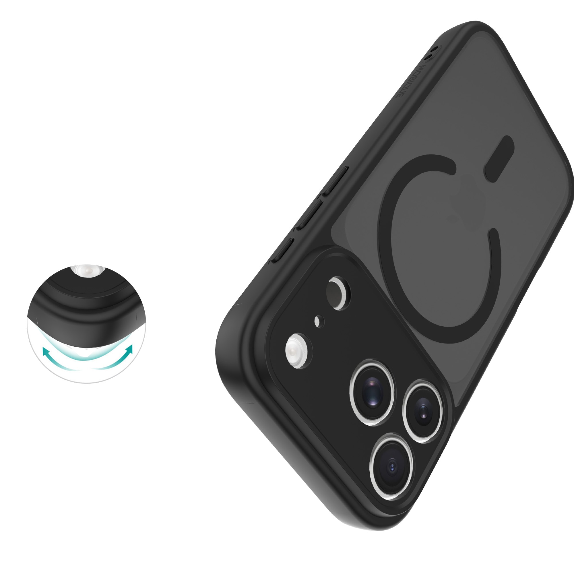 iPhone 17 Pro Max Hybrid-cover magnetisk, Frosted Black