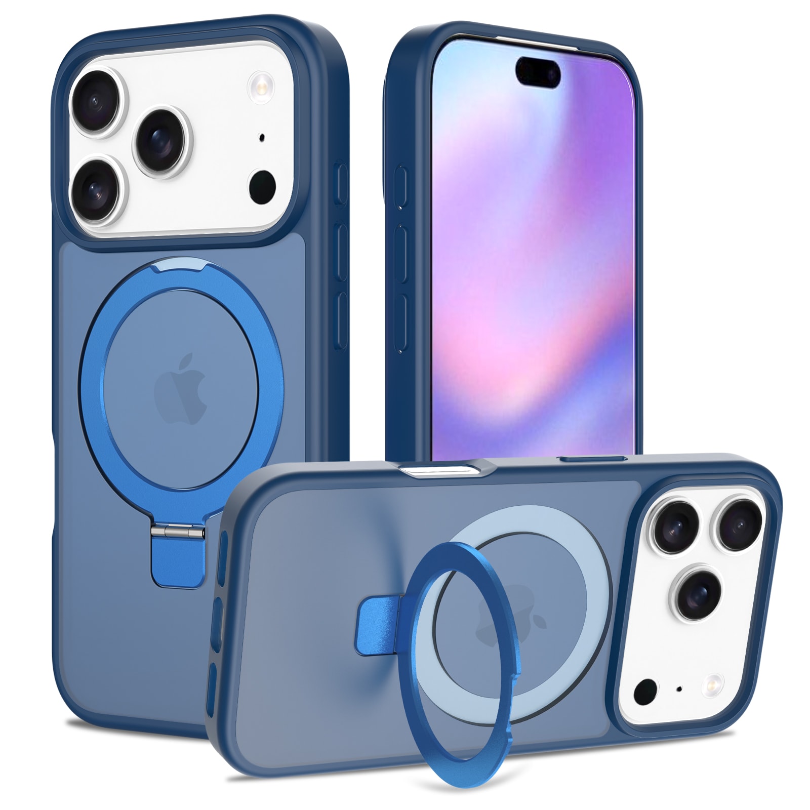 iPhone 17 Pro Magnetic hybridcover med stativfunktion, Mørkeblå