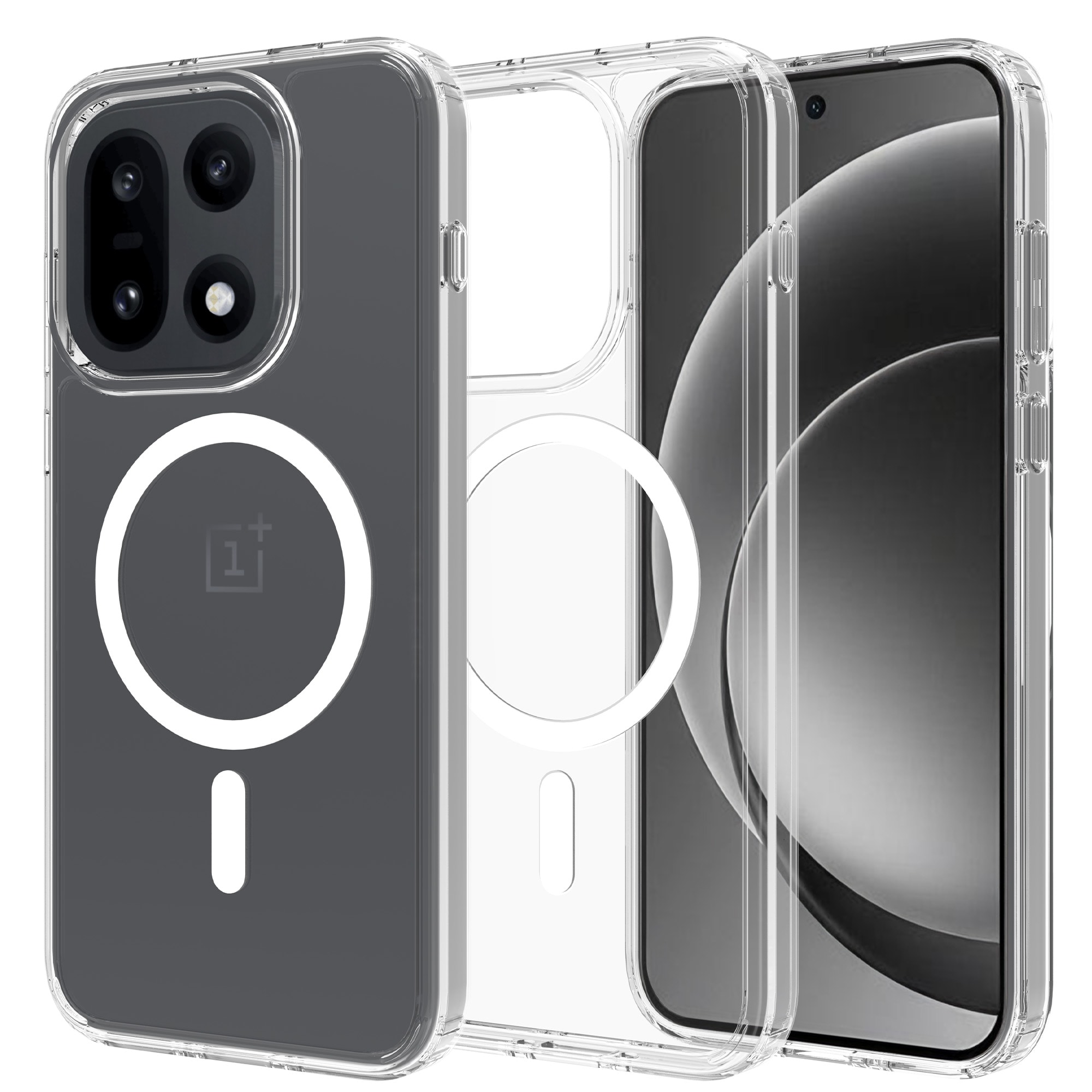  OnePlus 15 MagSafe Hybrid-cover, Gennemsigtig