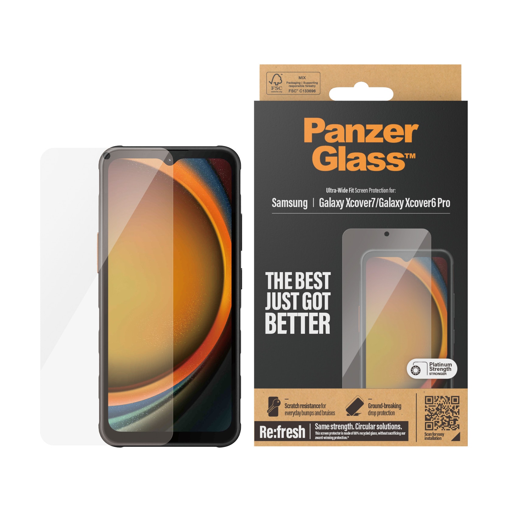 Samsung Galaxy Xcover 6 Pro Skærmbeskytter i ridsefast hærdet glas - Ultra Wide Fit
