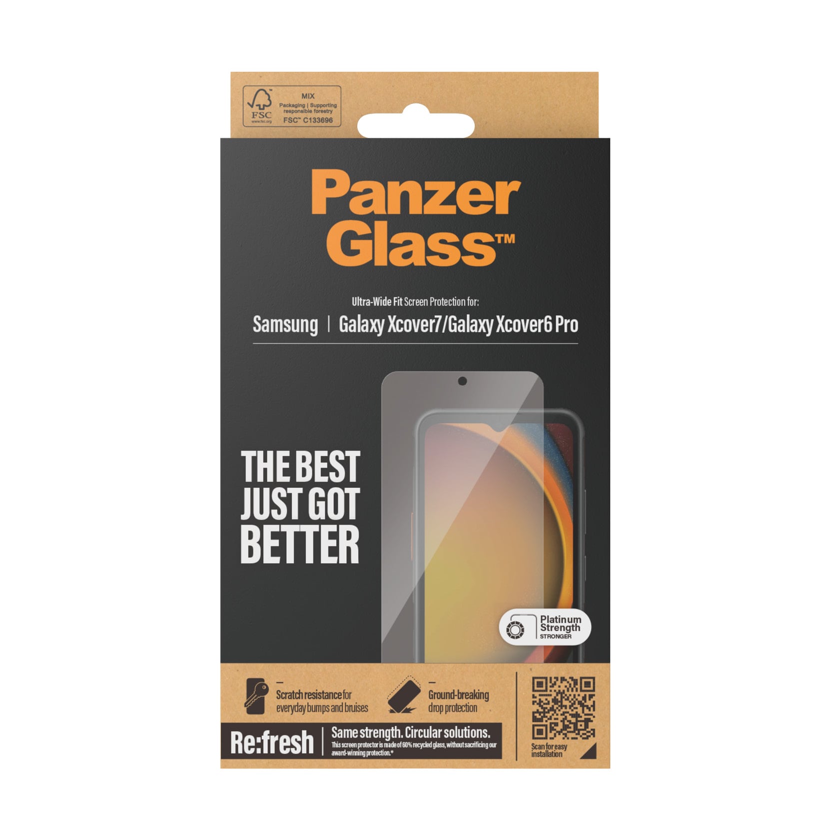 Samsung Galaxy Xcover 6 Pro Skærmbeskytter i ridsefast hærdet glas - Ultra Wide Fit