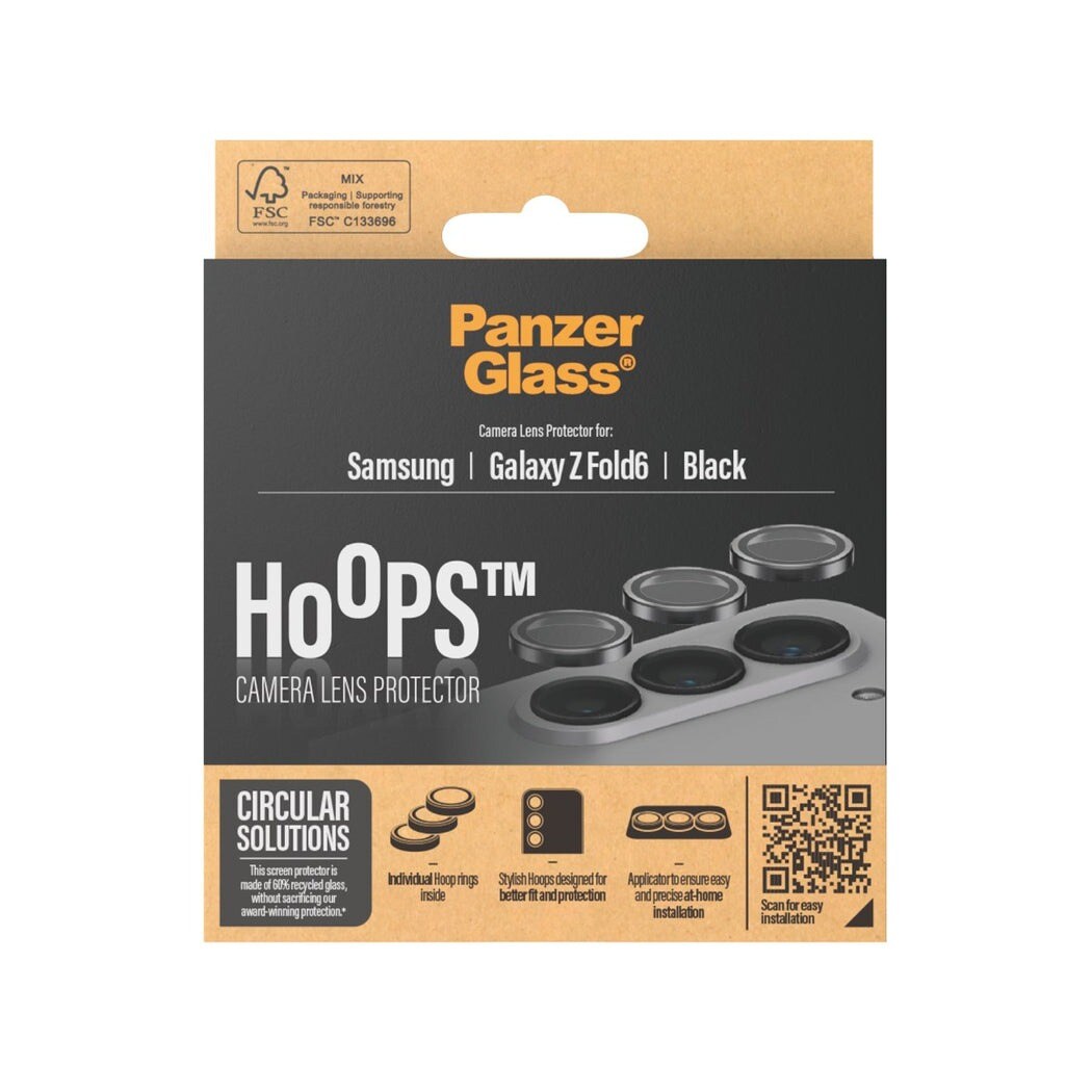 Samsung Galaxy Z Fold 6 Hoops linsebeskyttelse med aluminiumramme, Sort