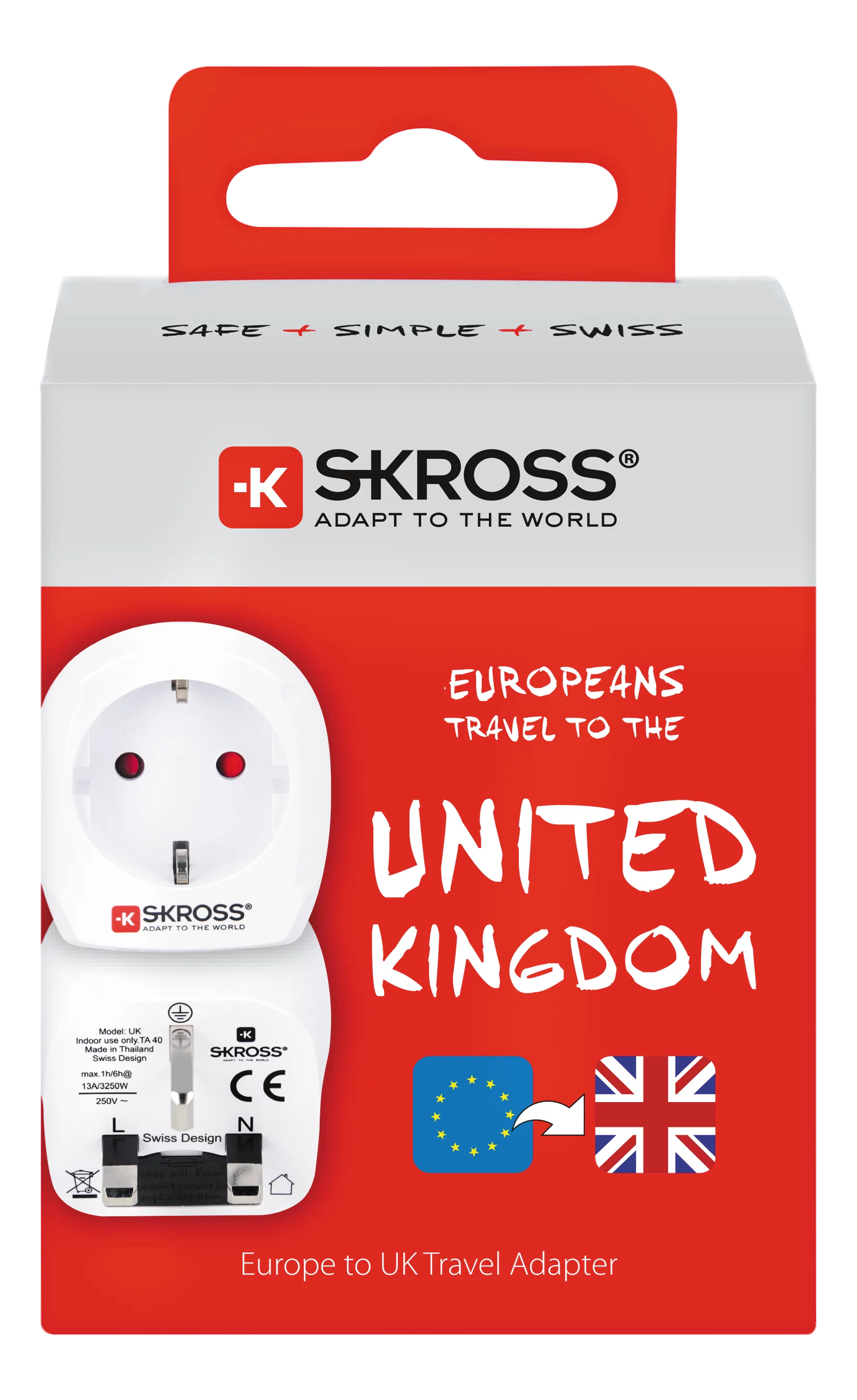 Rejseadapter Europa til Storbritannien