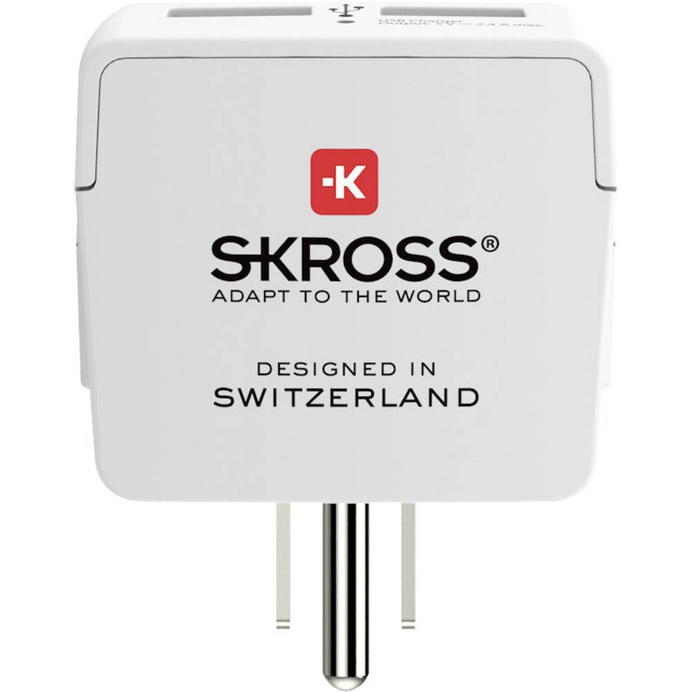 Rejseadapter Europa til USA med 2 USB-A-porte