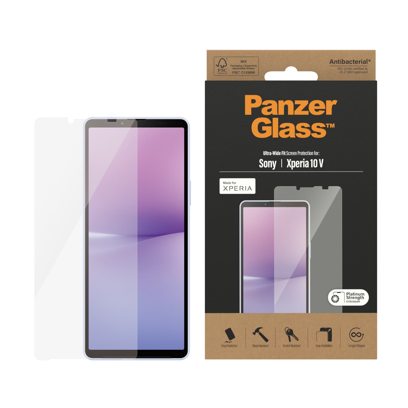 Sony Xperia 10 V Skærmbeskytter i ridsefast hærdet glas - Ultra Wide Fit