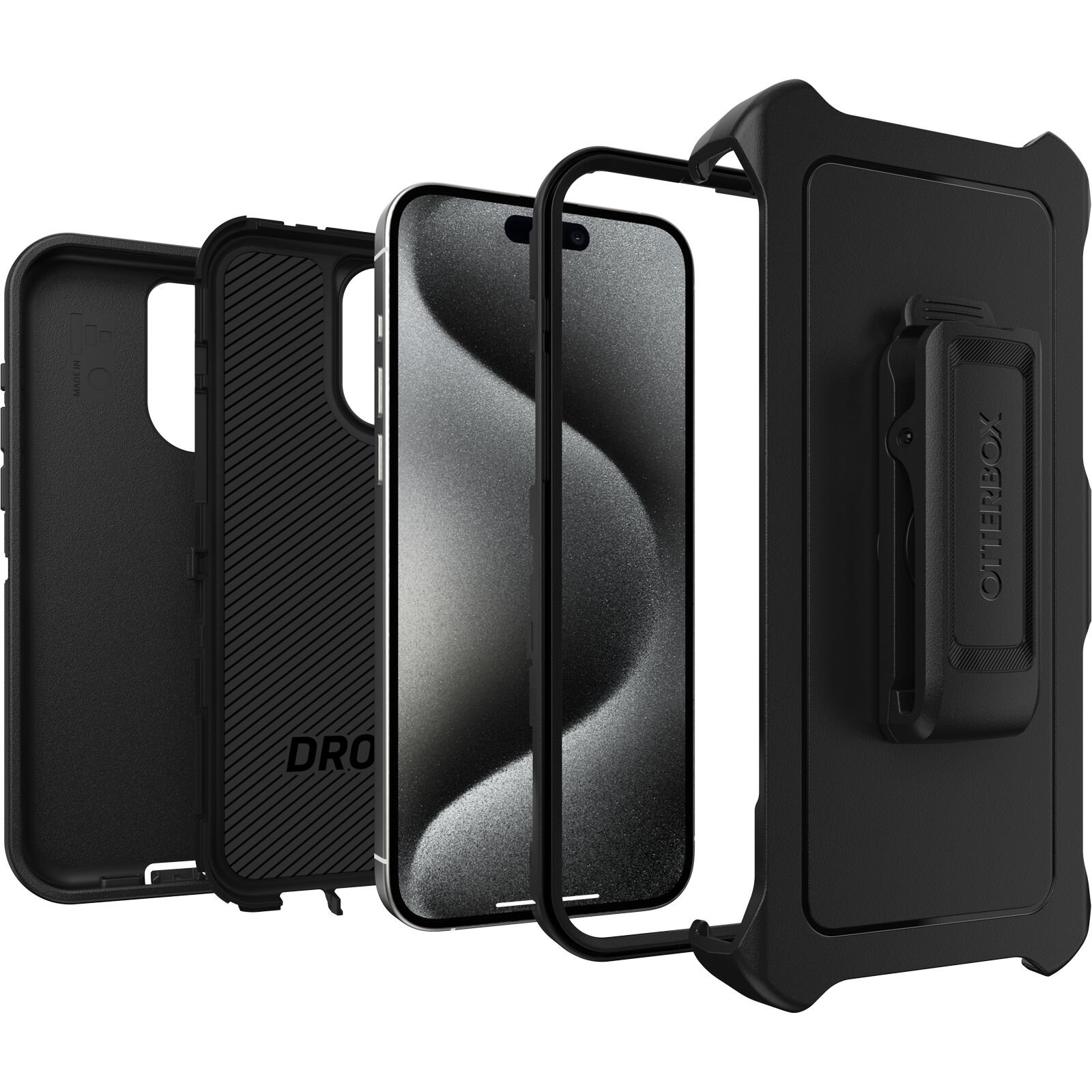 iPhone 15 Pro Max Defender - Robust mobilcover med høj beskyttelsesgrad, Sort