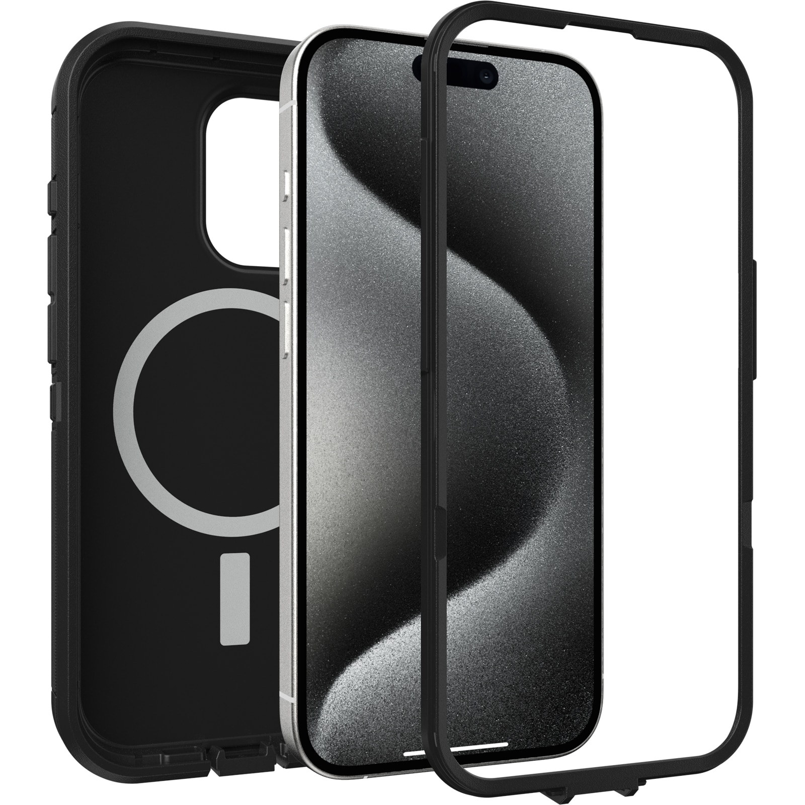 iPhone 15 Pro Defender XT Ekstremt stødafvisende MagSafe-cover, Sort