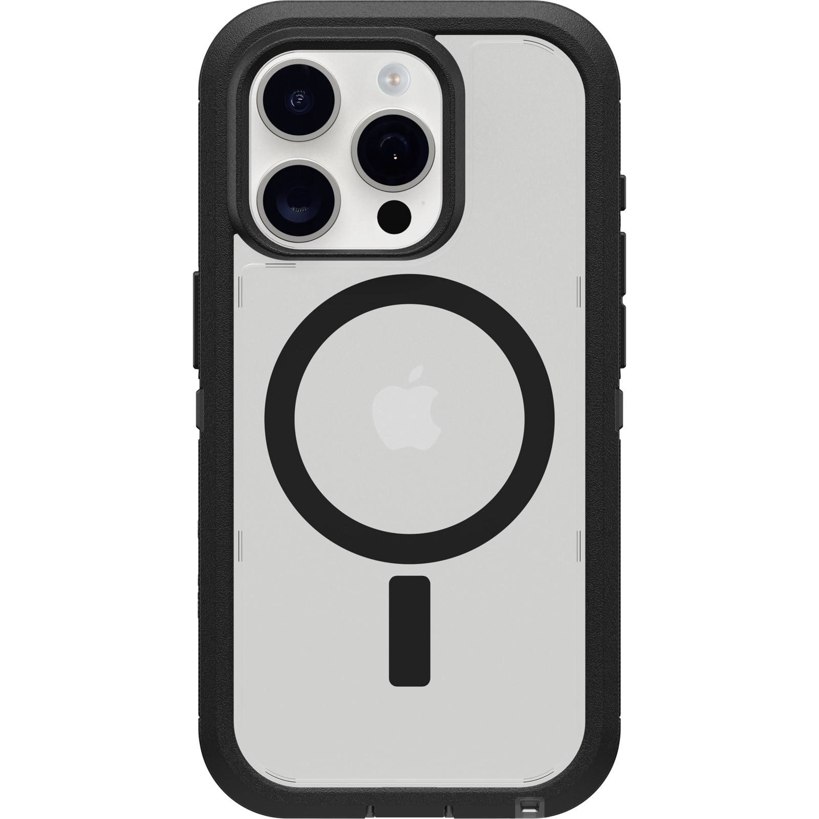 iPhone 15 Pro Defender XT Ekstremt stødafvisende MagSafe-cover, Sort/gennemsigtig