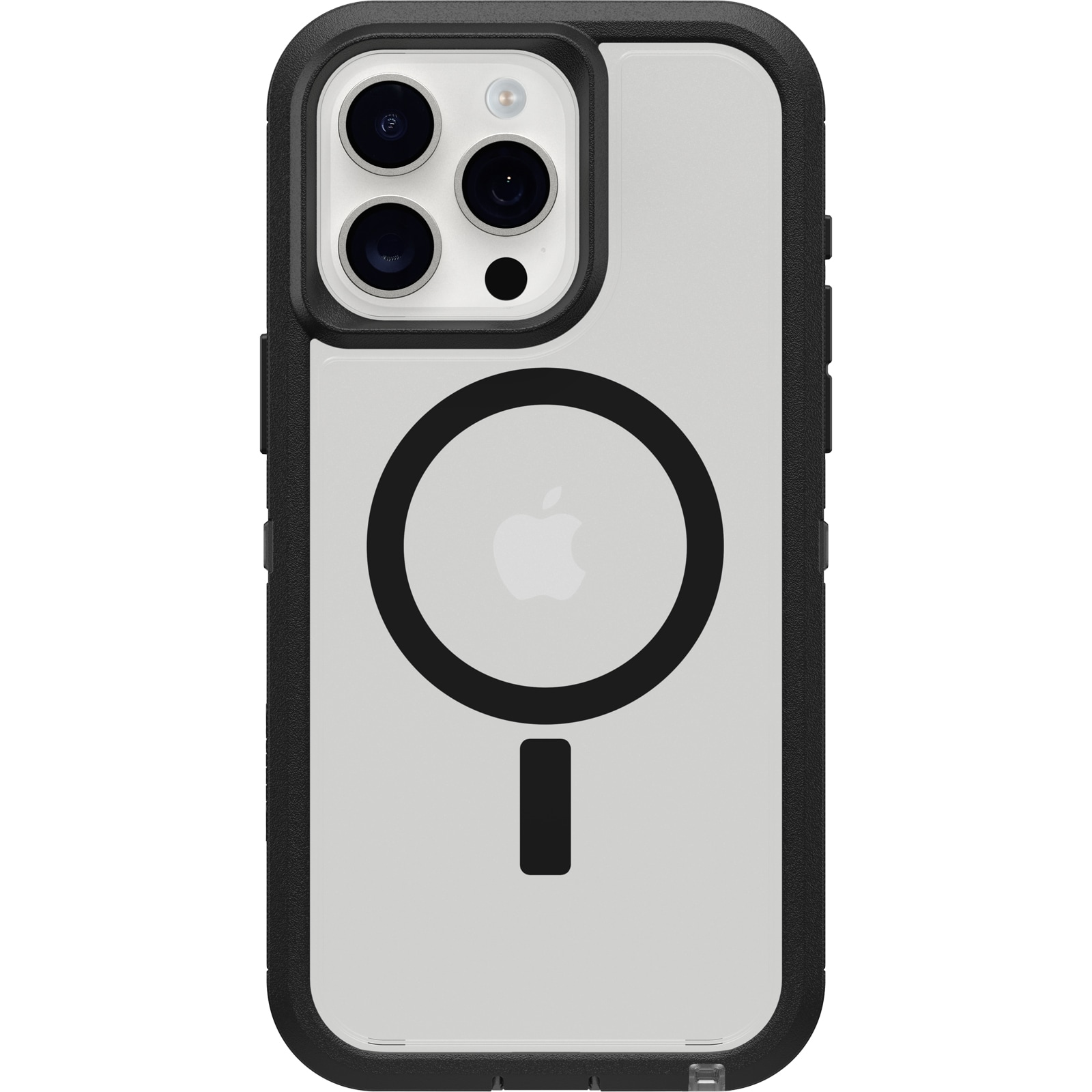 iPhone 15 Pro Max Defender XT Ekstremt stødafvisende MagSafe-cover, Sort/gennemsigtig