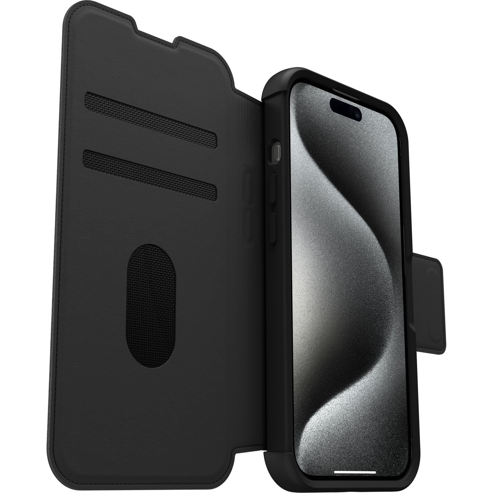 iPhone 15 Pro Pungetui med MagSafe Strada, Sort