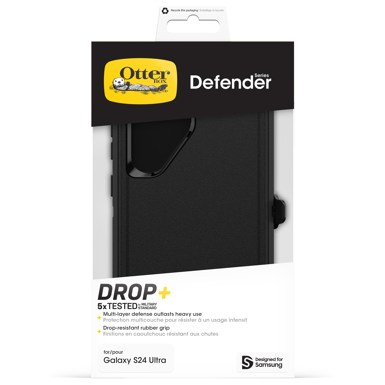 Samsung Galaxy S24 Ultra Defender - Robust mobilcover med høj beskyttelsesgrad, Sort