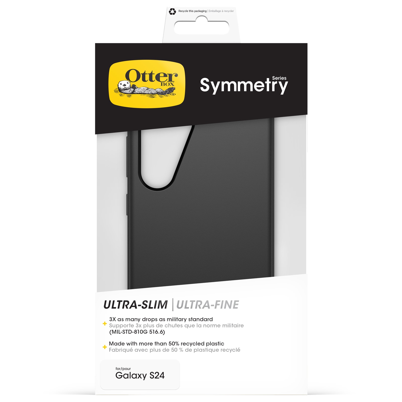 Samsung Galaxy S24 Stødsikkert cover Symmetry, Sort