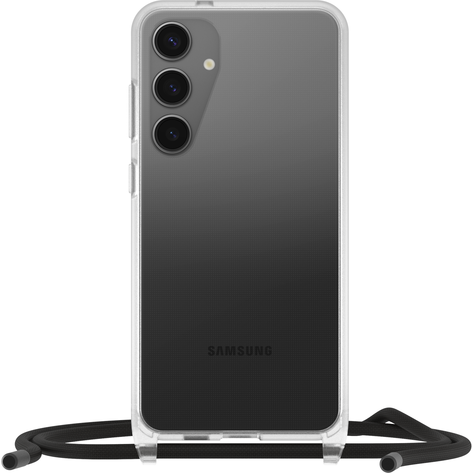 Samsung Galaxy S24 Plus Cover med halskæde React Necklace, Gennemsigtig