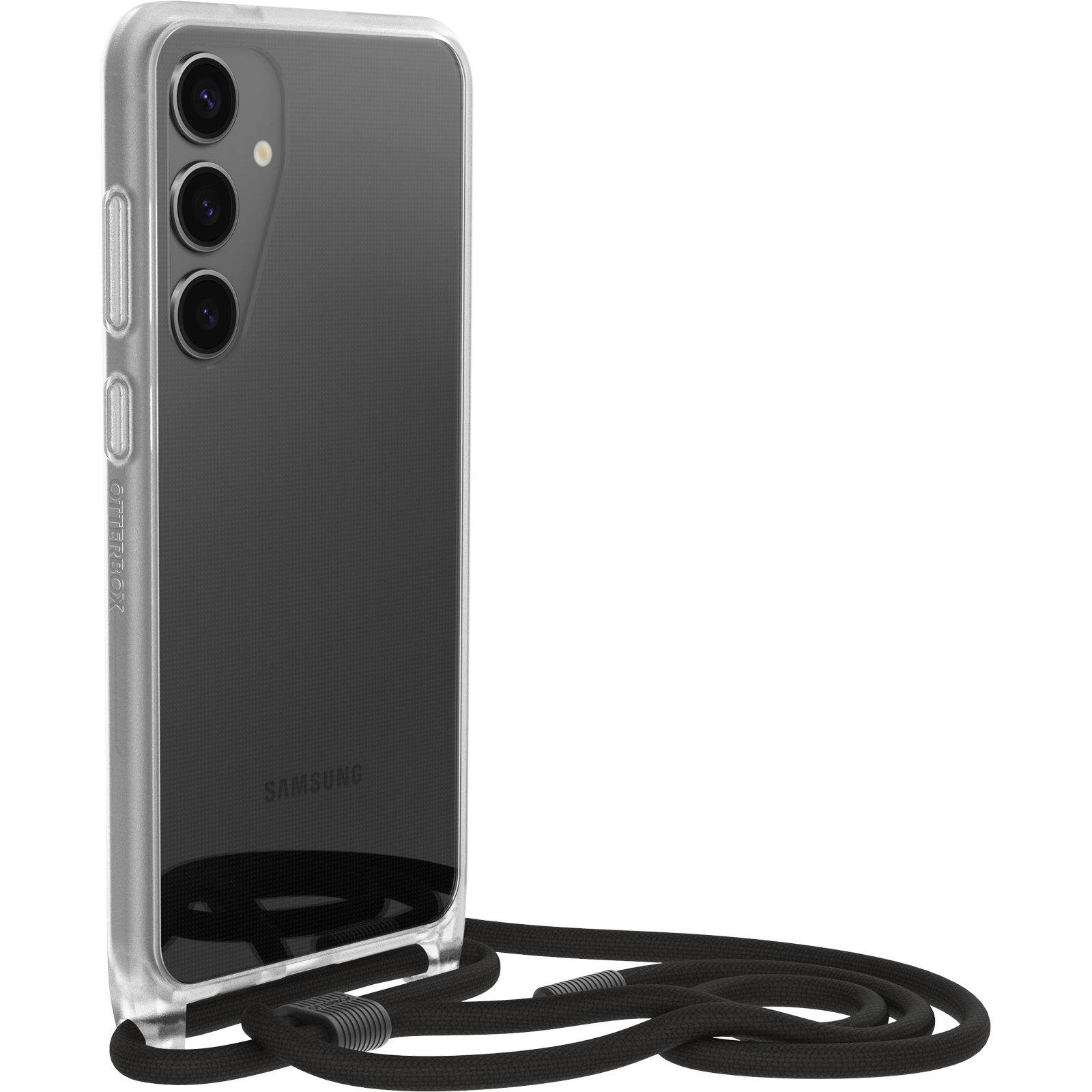 Samsung Galaxy S24 Plus Cover med halskæde React Necklace, Gennemsigtig