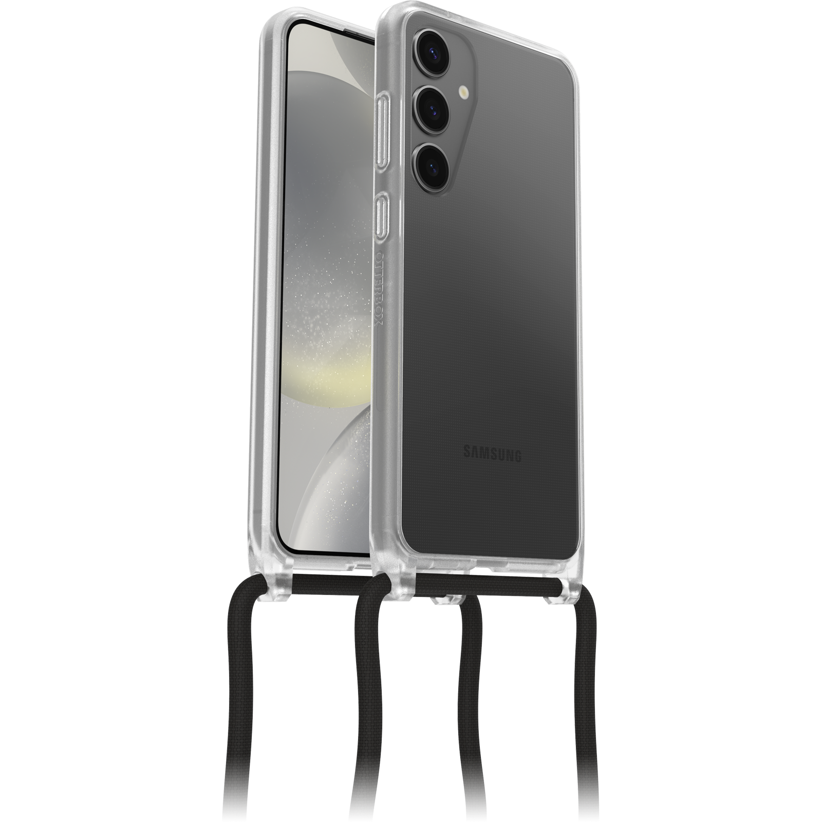 Samsung Galaxy S24 Plus Cover med halskæde React Necklace, Gennemsigtig