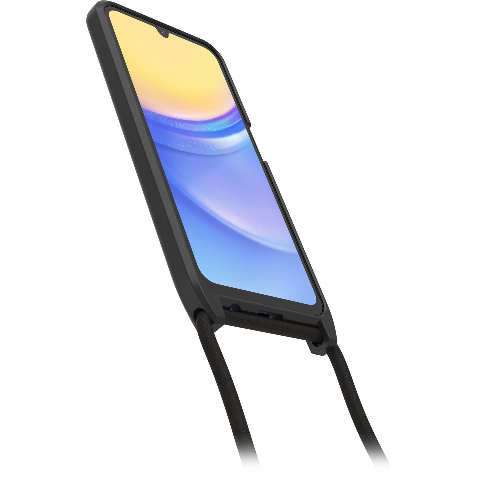 Samsung Galaxy A15 Cover med halskæde React Necklace, Sort