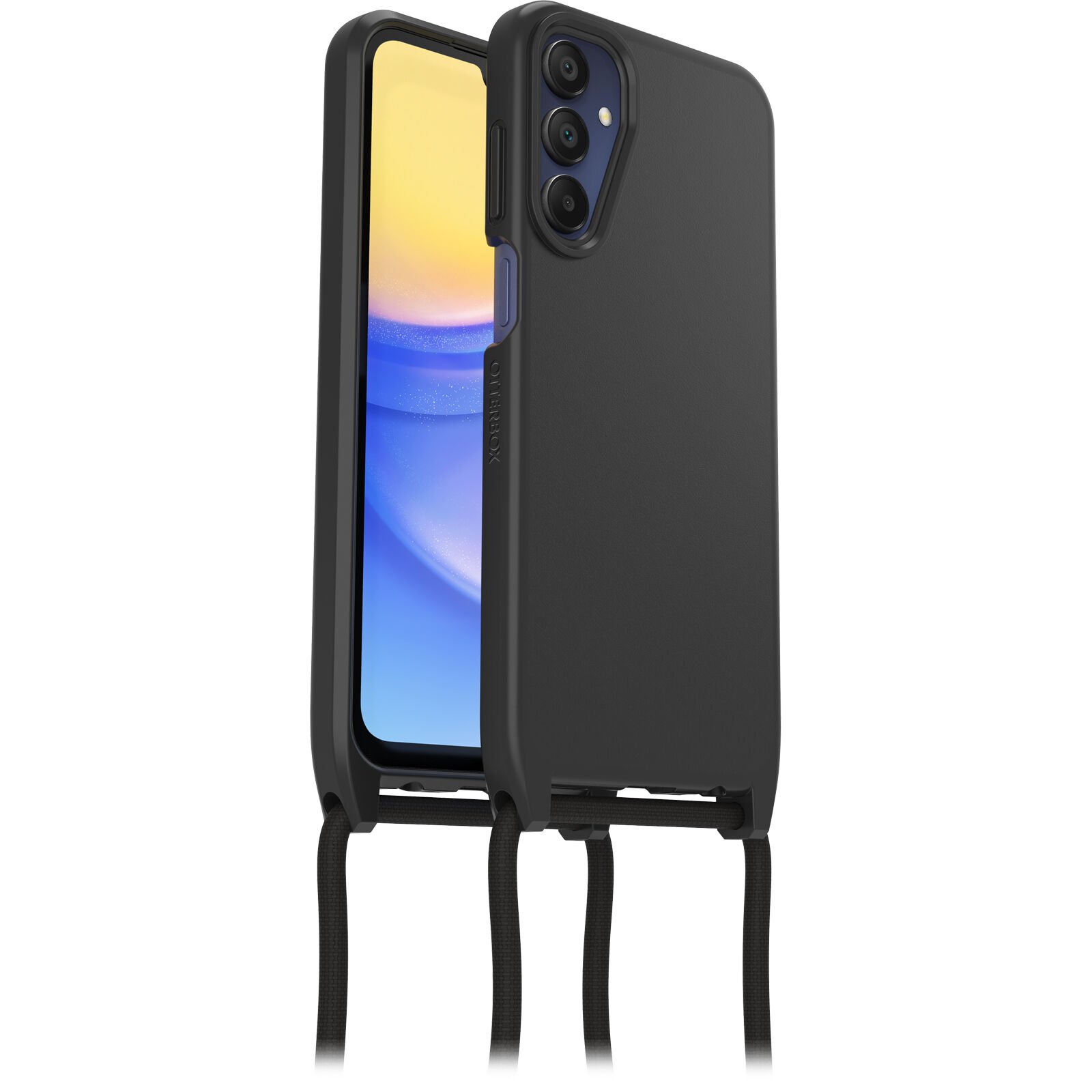 Samsung Galaxy A15 Cover med halskæde React Necklace, Sort