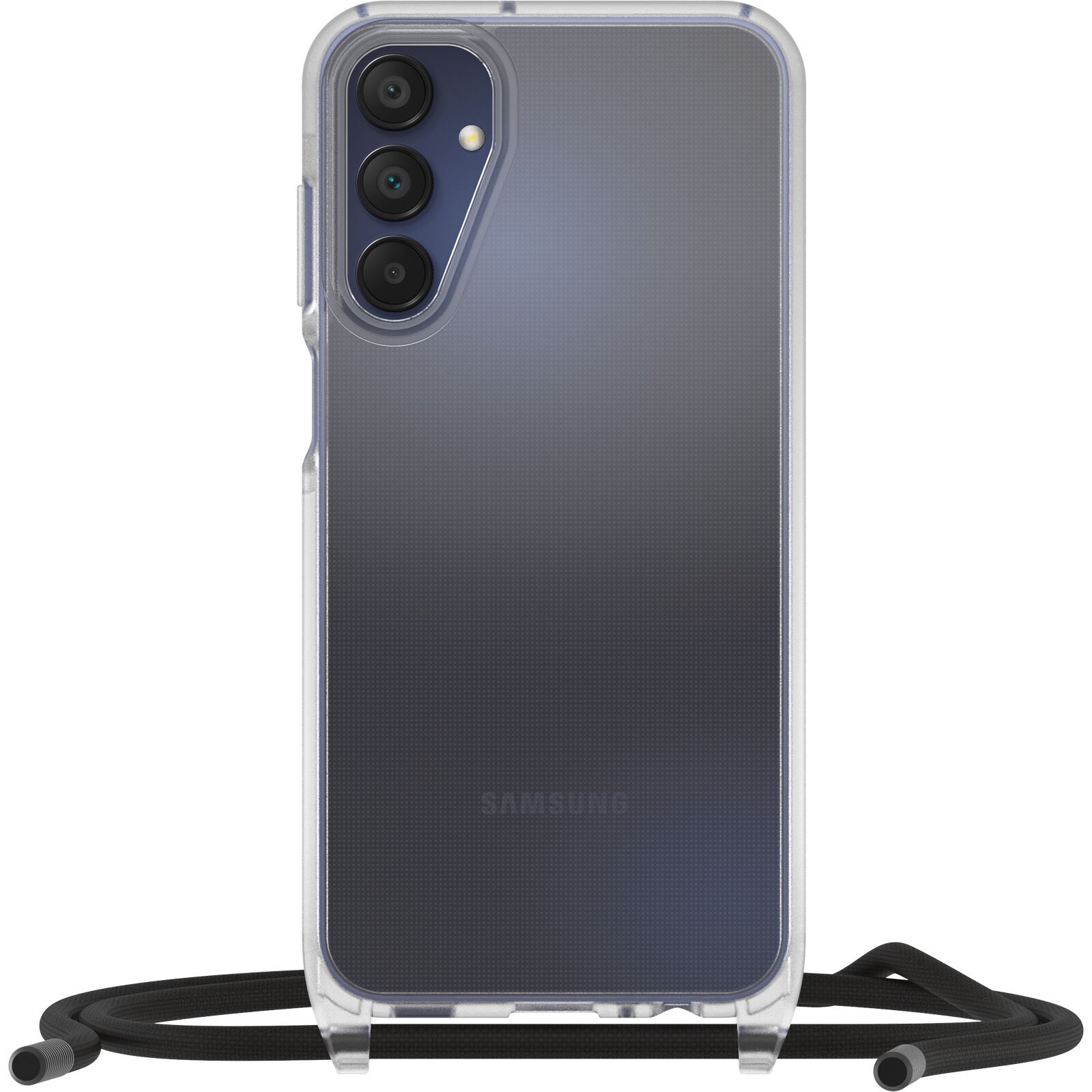 Samsung Galaxy A15 Cover med halskæde React Necklace, Gennemsigtig