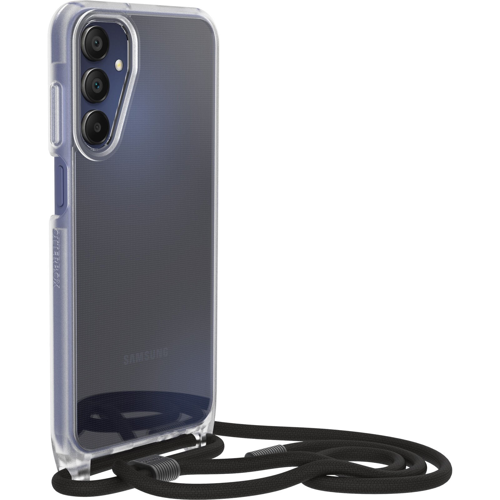 Samsung Galaxy A15 Cover med halskæde React Necklace, Gennemsigtig