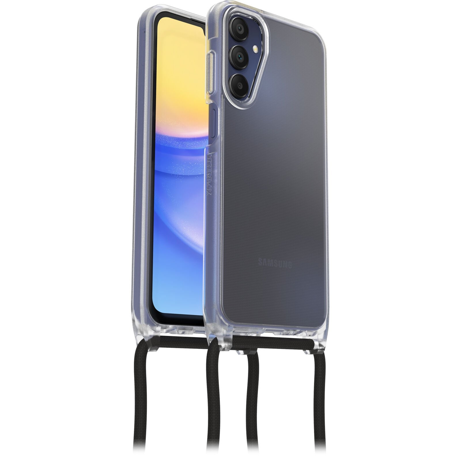 Samsung Galaxy A15 Cover med halskæde React Necklace, Gennemsigtig