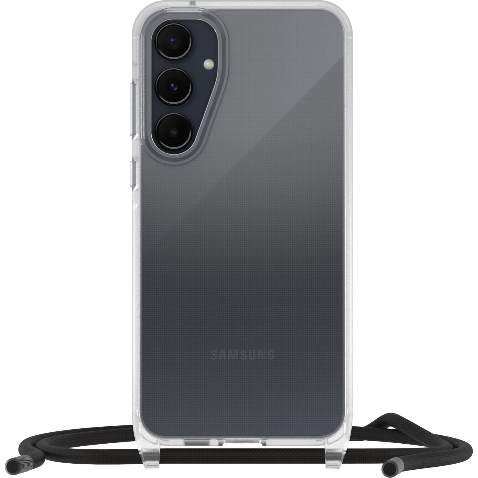 Samsung Galaxy A55 Cover med halskæde React Necklace, Gennemsigtig