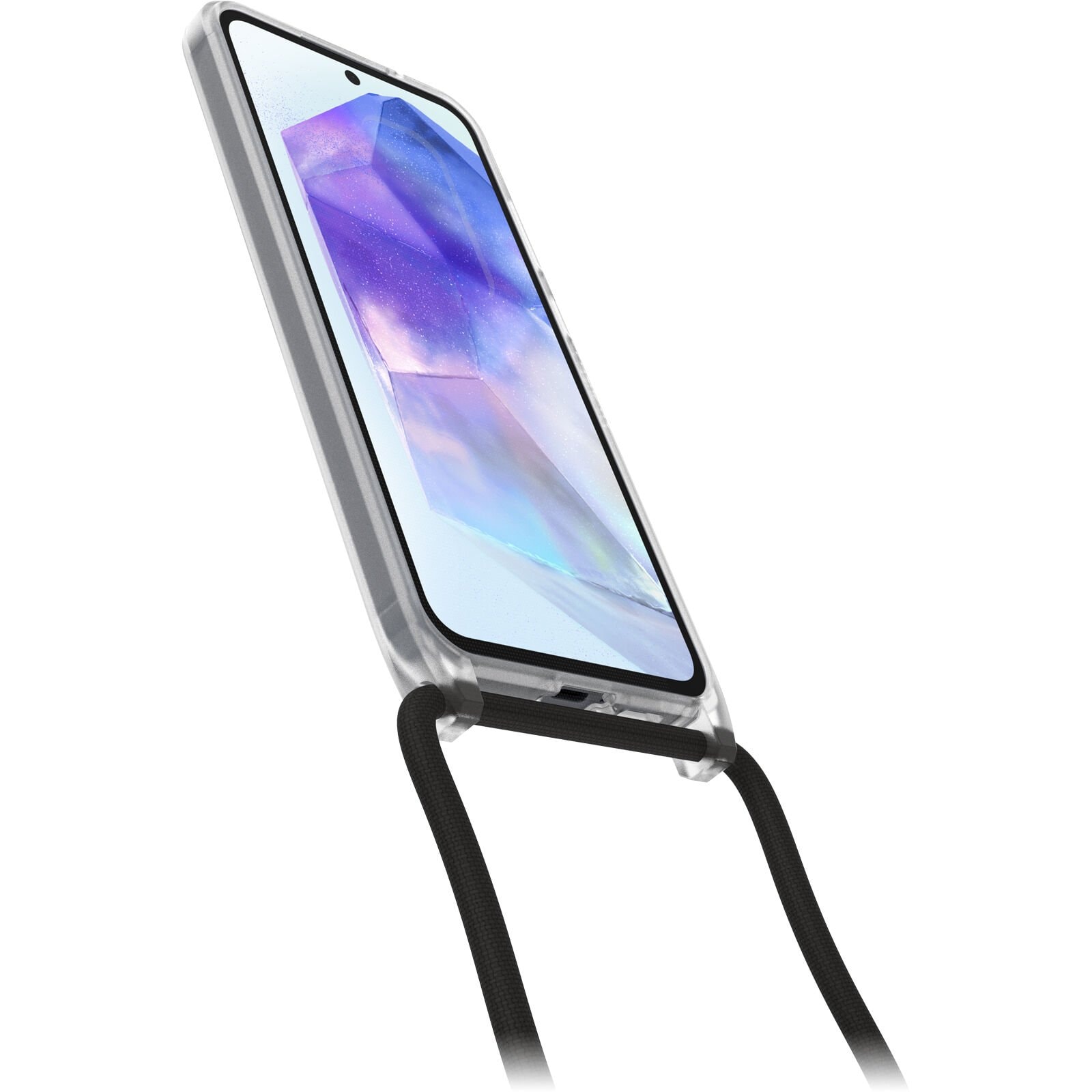 Samsung Galaxy A55 Cover med halskæde React Necklace, Gennemsigtig
