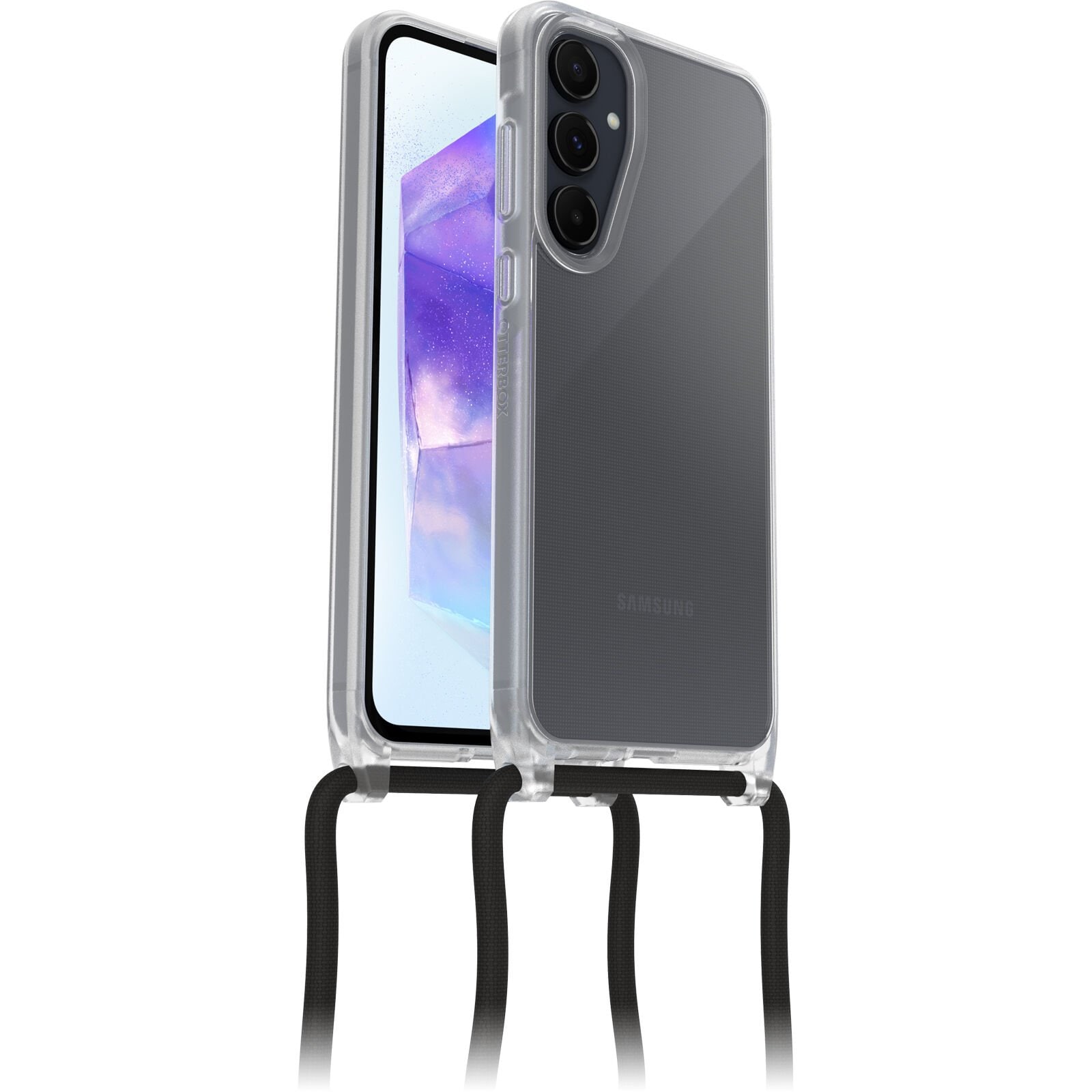 Samsung Galaxy A55 Cover med halskæde React Necklace, Gennemsigtig