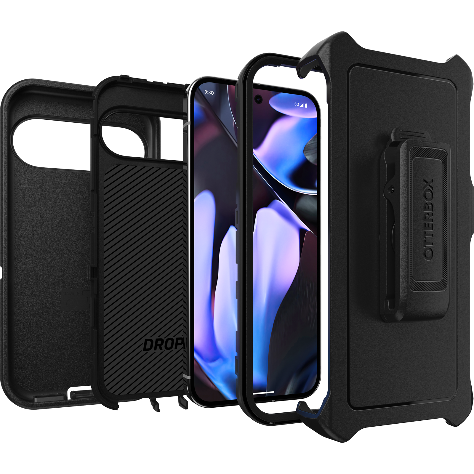 Google Pixel 9 Pro XL Defender - Robust mobilcover med høj beskyttelsesgrad, Sort