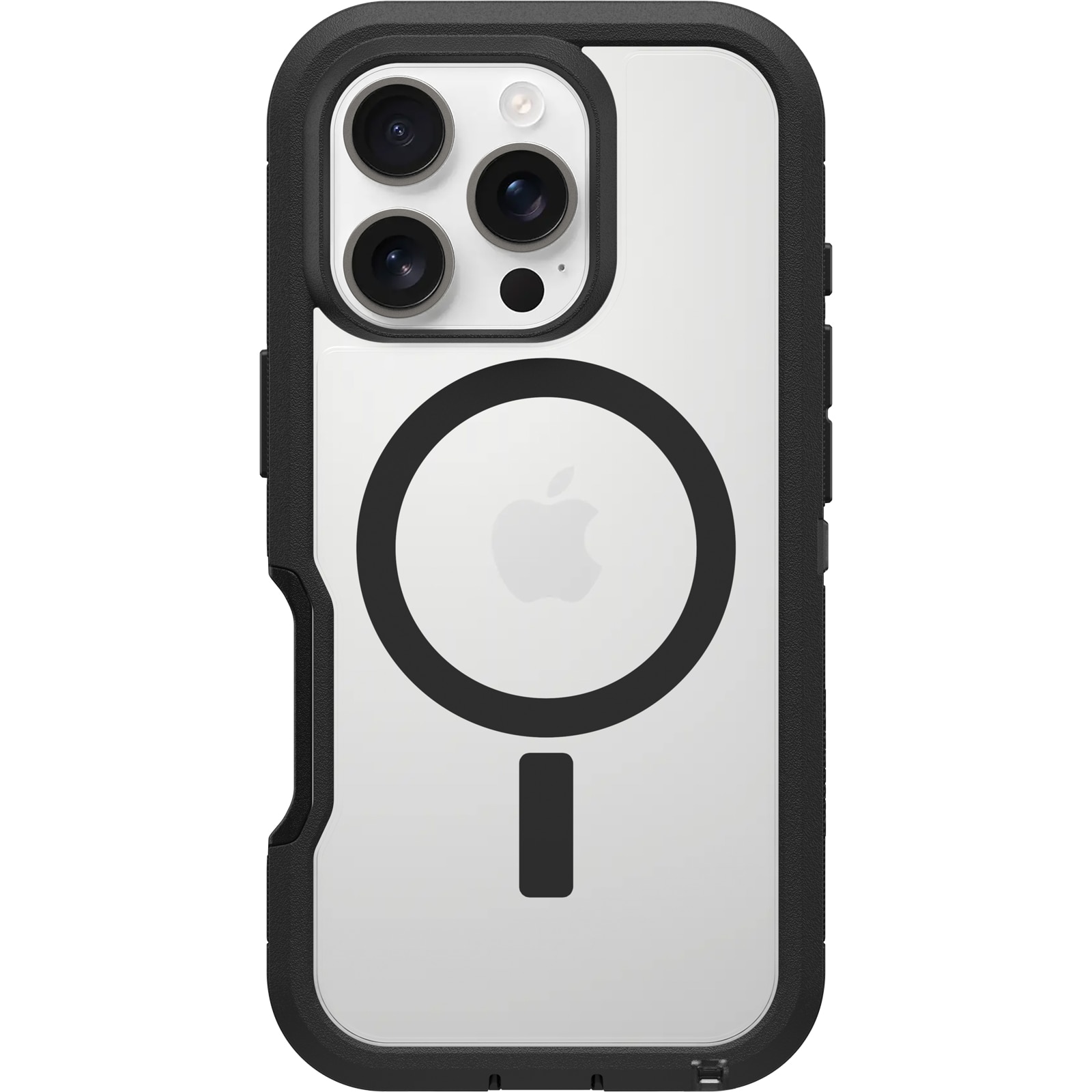 iPhone 16 Pro Defender XT Ekstremt stødafvisende MagSafe-cover, Sort/gennemsigtig