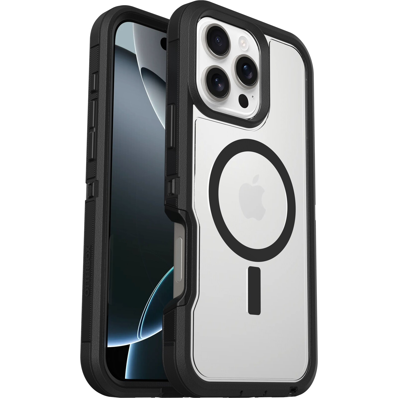iPhone 16 Pro Max Defender XT Ekstremt stødafvisende MagSafe-cover, Sort/gennemsigtig